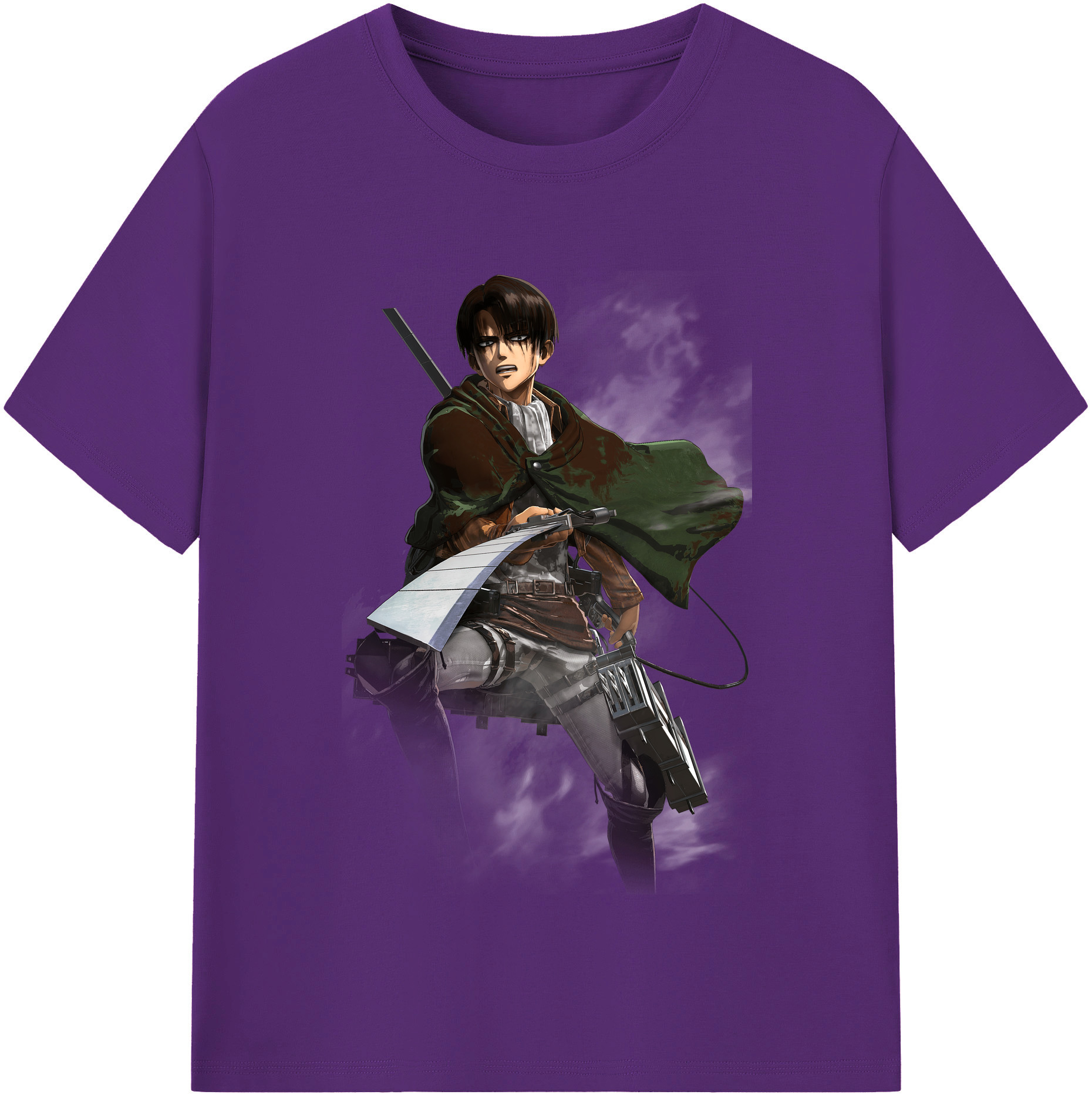 （画像用） 進撃の巨人 リヴァイ·アッカーマン Attack on Titan Levi Ackerman 綿100％半袖Tシャツ（フロントプリント）