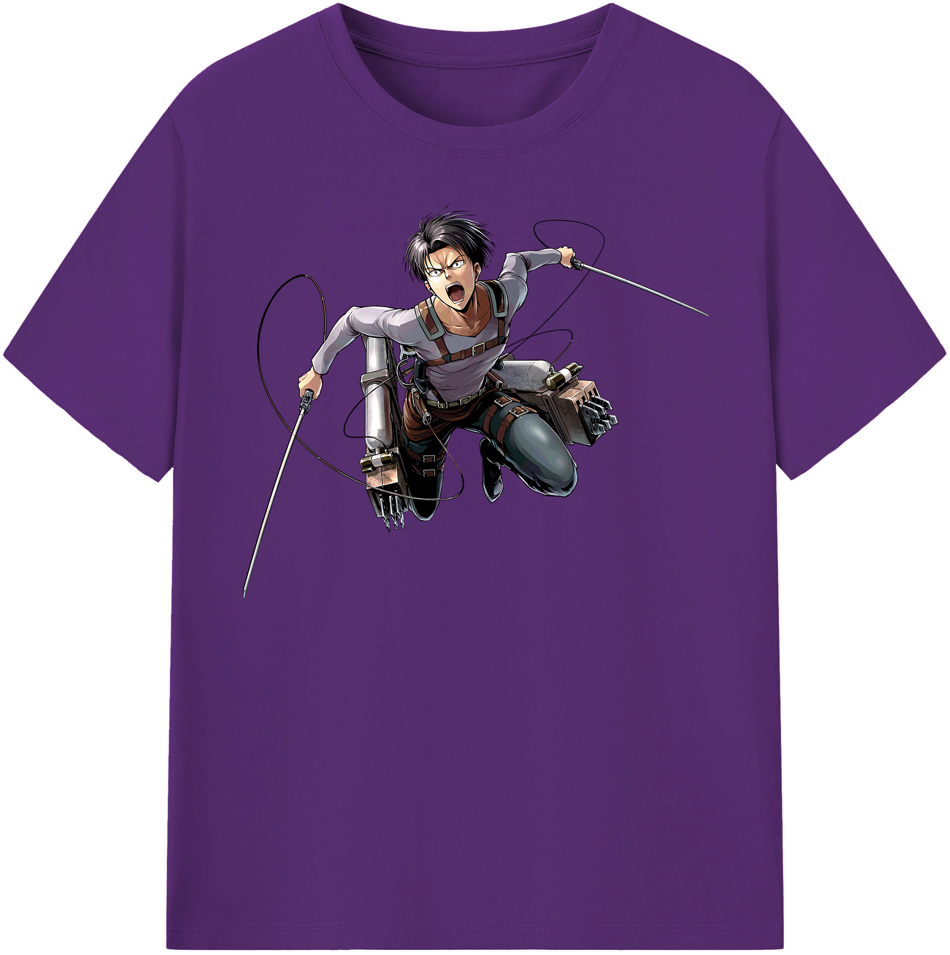 （画像用） 進撃の巨人 リヴァイ·アッカーマン Attack on Titan Levi Ackerman 綿100％半袖Tシャツ（フロントプリント）