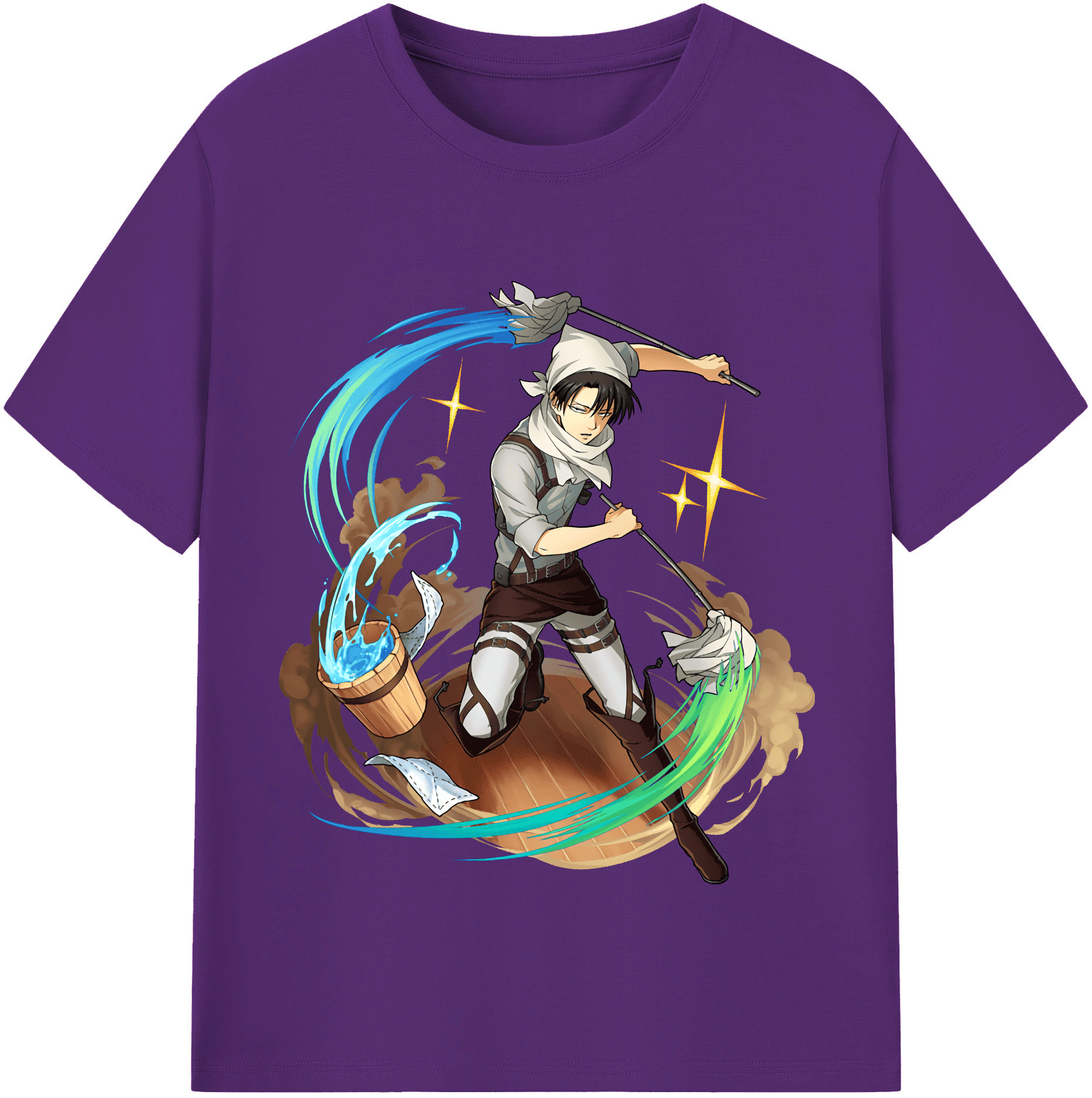 （画像用） 進撃の巨人 リヴァイ·アッカーマン Attack on Titan Levi Ackerman 綿100％半袖Tシャツ（フロントプリント）