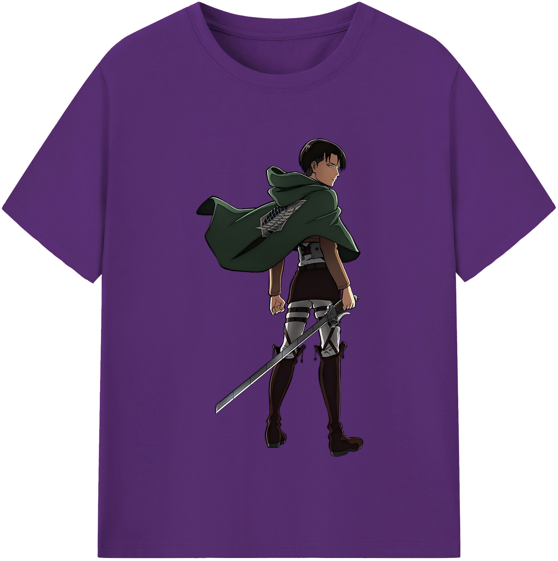 （画像用） 進撃の巨人 リヴァイ·アッカーマン Attack on Titan Levi Ackerman 綿100％半袖Tシャツ（フロントプリント）