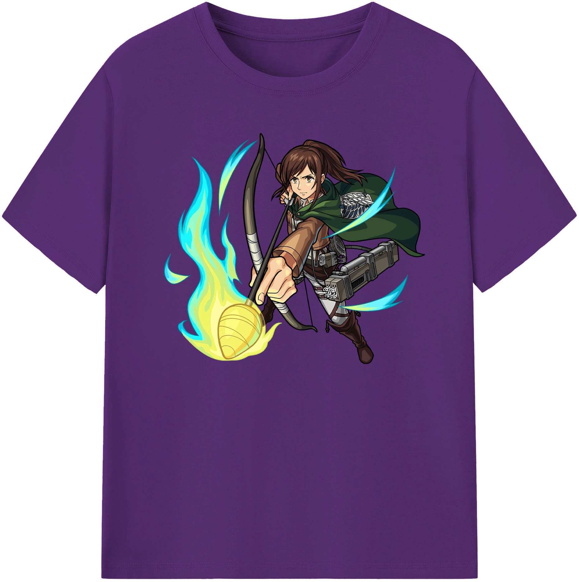（画像用） 進撃の巨人 サシャ·ブラウス Attack on Titan Sasha Blaus 綿100％半袖Tシャツ（フロントプリント）