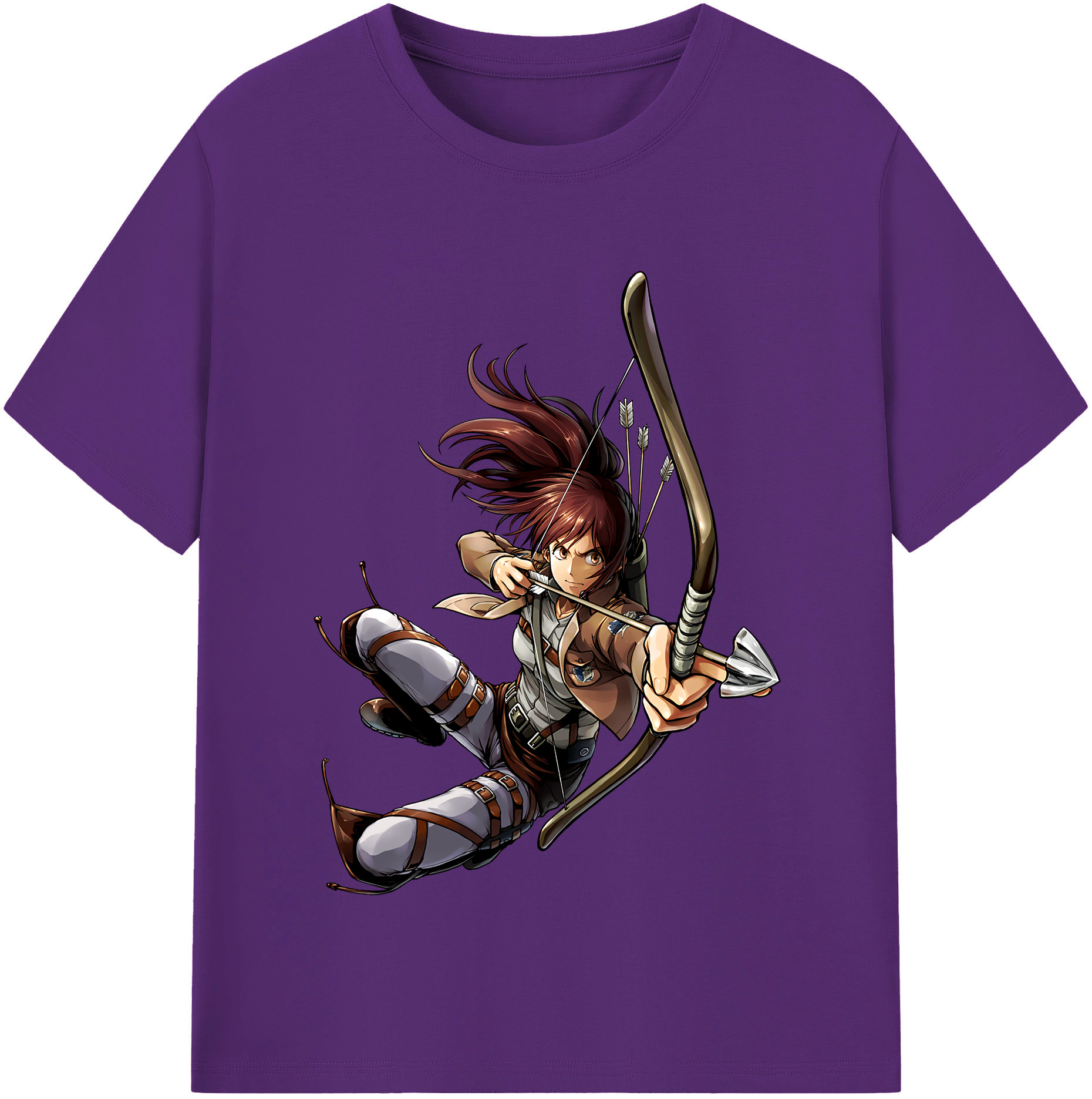 （画像用） 進撃の巨人 サシャ·ブラウス Attack on Titan Sasha Blaus 綿100％半袖Tシャツ（フロントプリント）