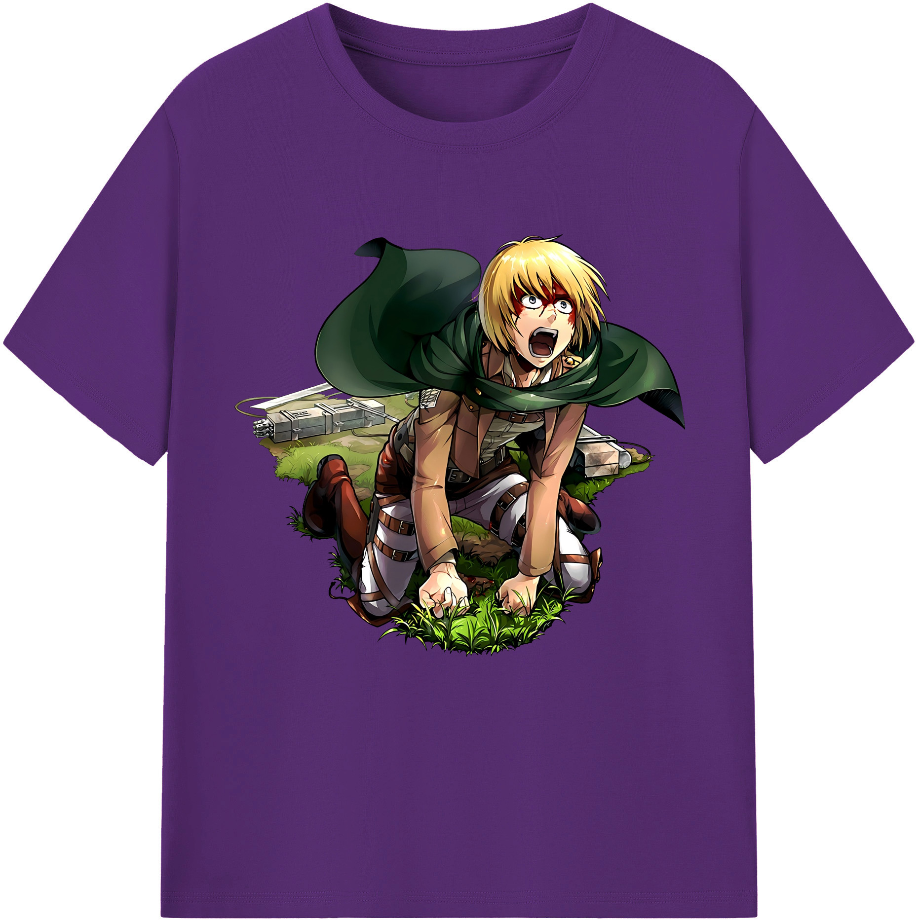 （画像用） 進撃の巨人 アルミン·アルレルト Attack on Titan Armin Arlert 綿100％半袖Tシャツ（フロントプリント）