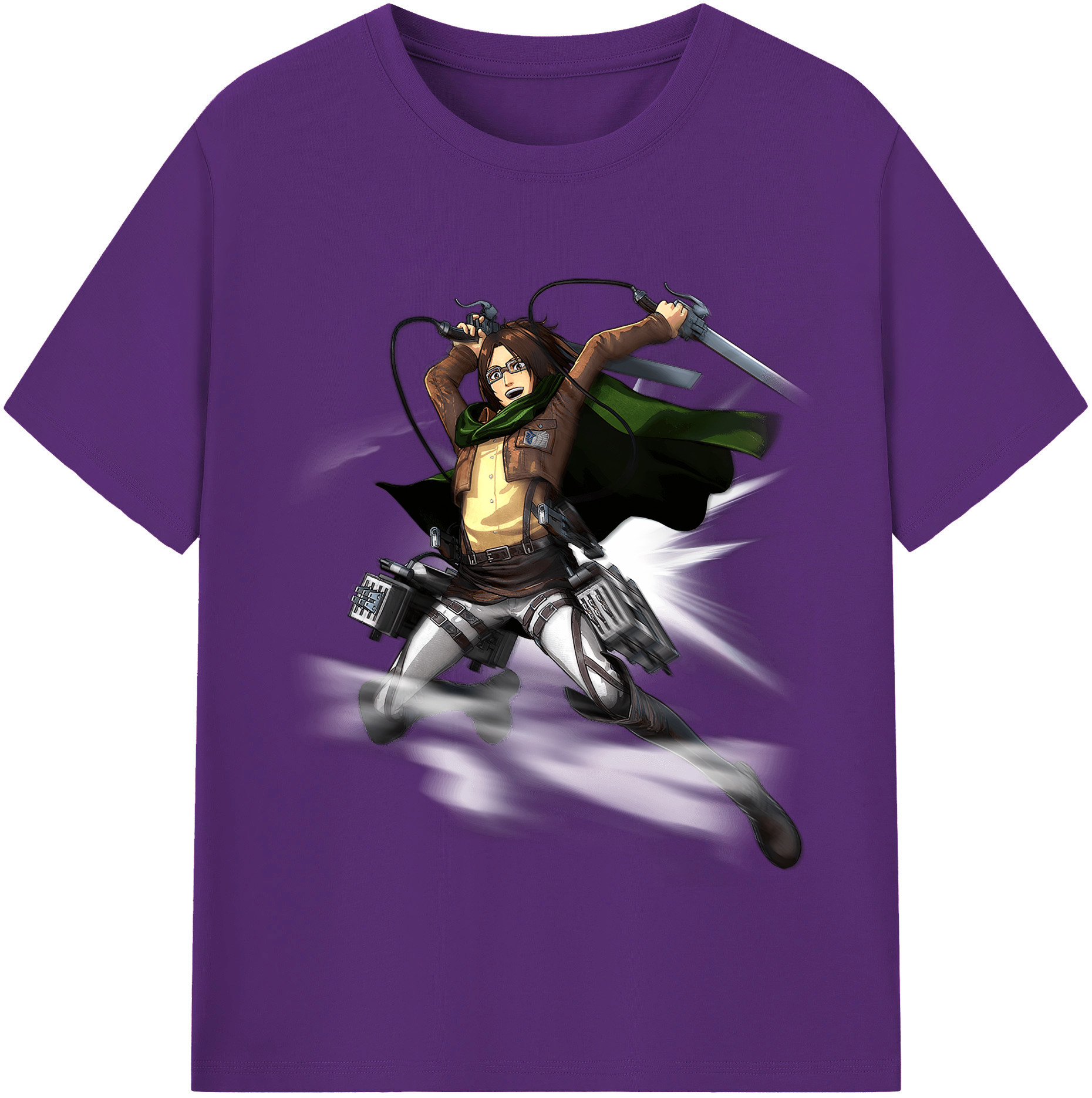（画像用） 進撃の巨人 ハンジ·ゾエ Attack on Titan Hanji Zoe 綿100％半袖Tシャツ（フロントプリント）