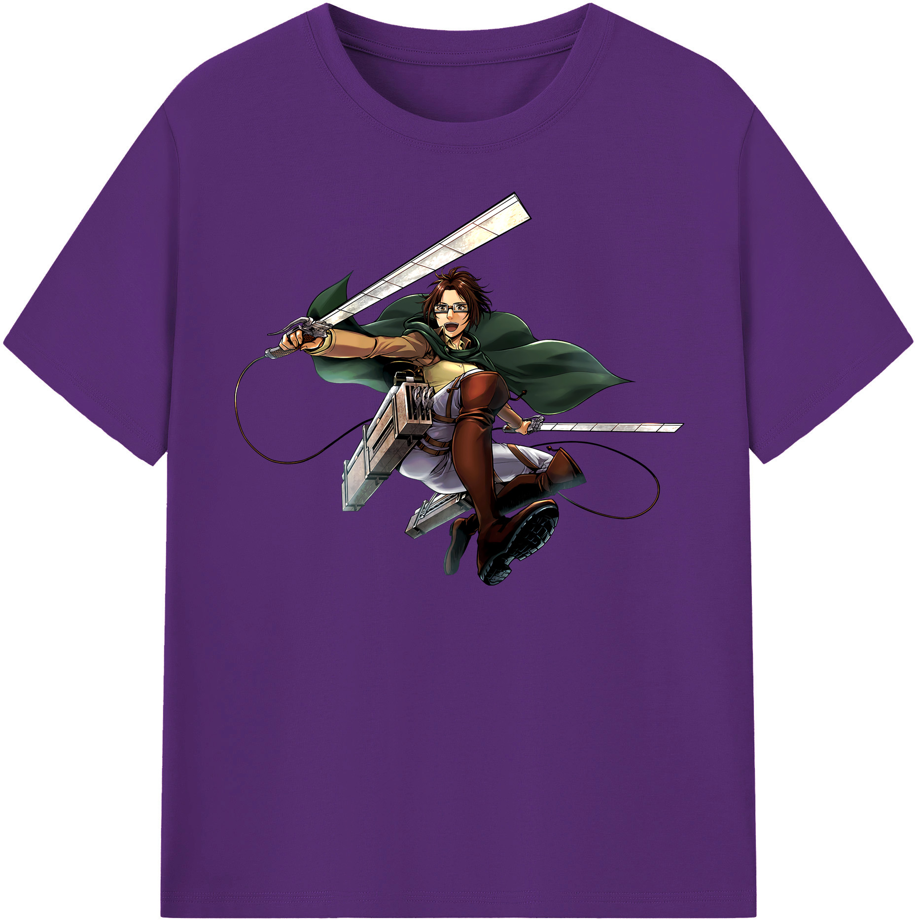 （画像用） 進撃の巨人 ハンジ·ゾエ Attack on Titan Hanji Zoe 綿100％半袖Tシャツ（フロントプリント）