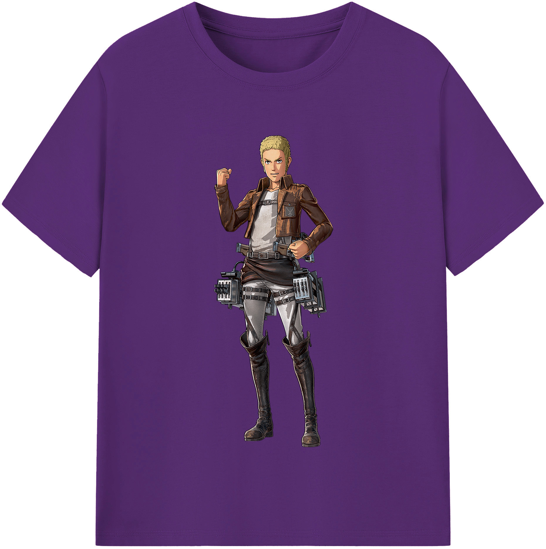 （画像用） 進撃の巨人 ライナー・ブラウン Attack on Titan Reiner Braun 綿100％半袖Tシャツ（フロントプリント）