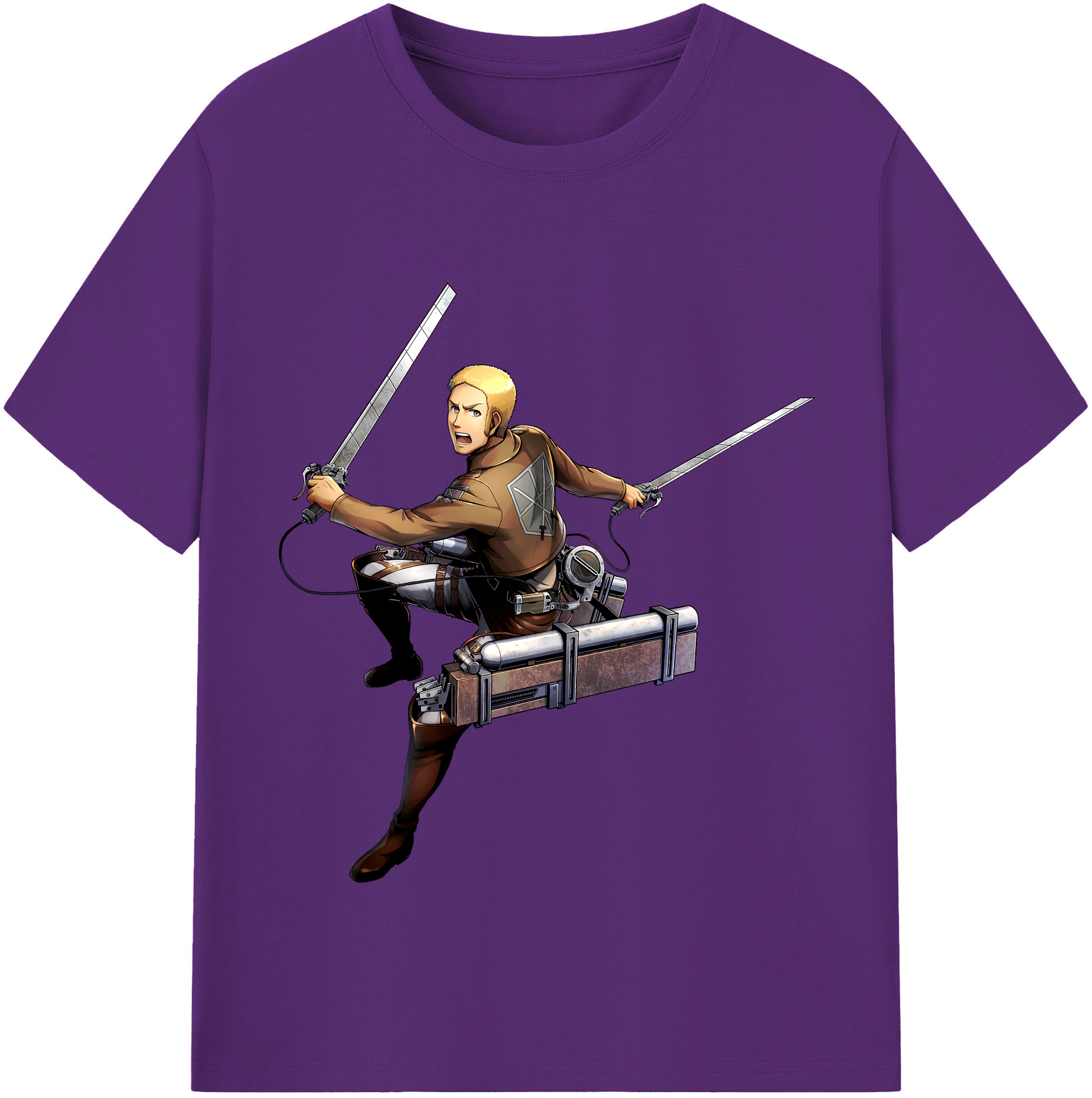 （画像用） 進撃の巨人 ライナー・ブラウン Attack on Titan Reiner Braun 綿100％半袖Tシャツ（フロントプリント）