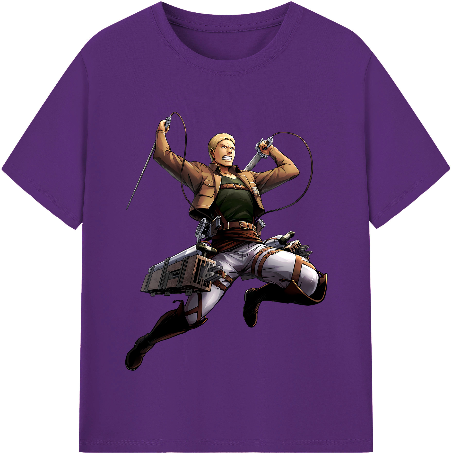 （画像用） 進撃の巨人 ライナー・ブラウン Attack on Titan Reiner Braun 綿100％半袖Tシャツ（フロントプリント）