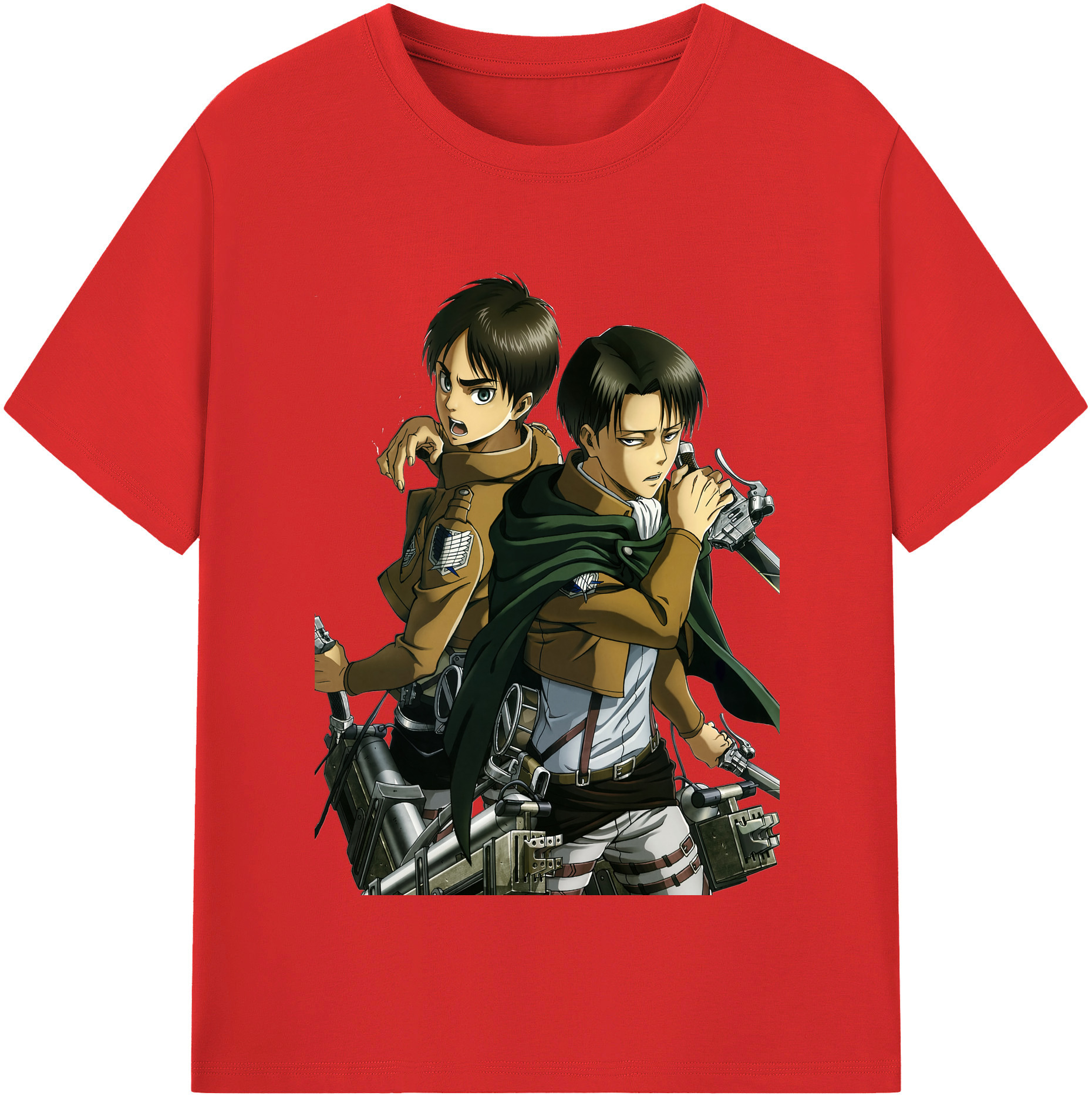 （画像用） 進撃の巨人 リヴァイ·アッカーマン Attack on Titan Levi Ackerman 綿100％半袖Tシャツ（フロントプリント）