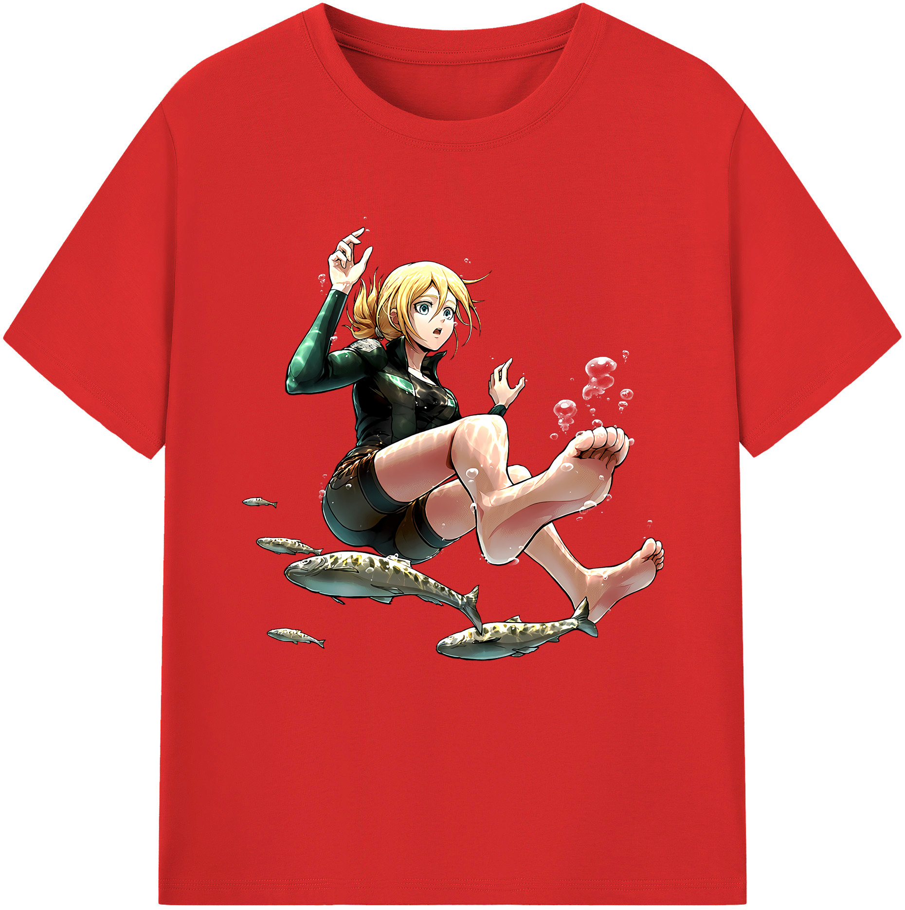 （画像用） 進撃の巨人 クリスタ·レンズ Attack on Titan Christa Lenz 綿100％半袖Tシャツ（フロントプリント）