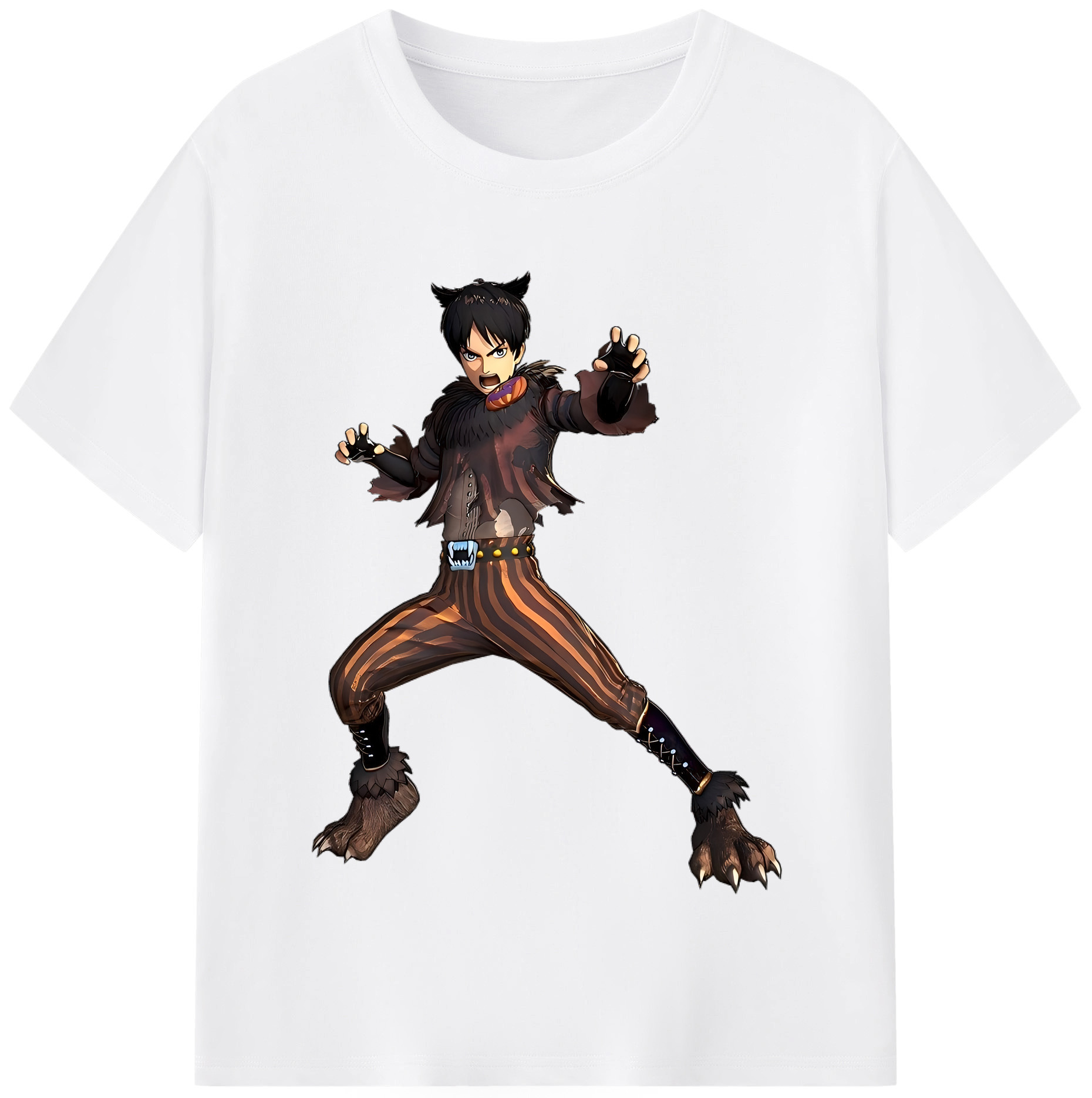 （画像用） 進撃の巨人 エレン･イェーガー Attack on Titan Eren Jäger 綿100％半袖Tシャツ（フロントプリント）