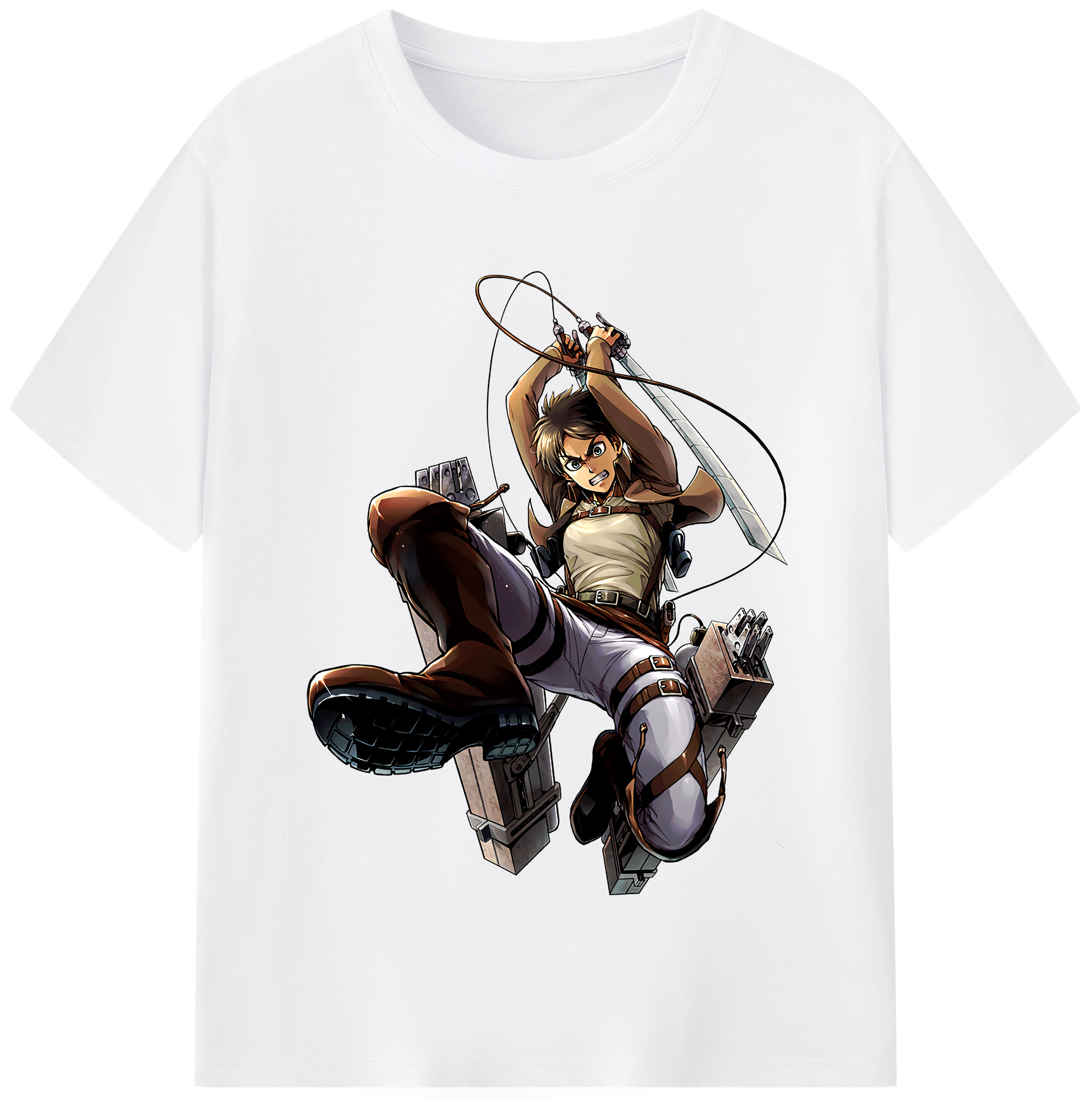 （画像用） 進撃の巨人 エレン･イェーガー Attack on Titan Eren Jäger 綿100％半袖Tシャツ（フロントプリント）