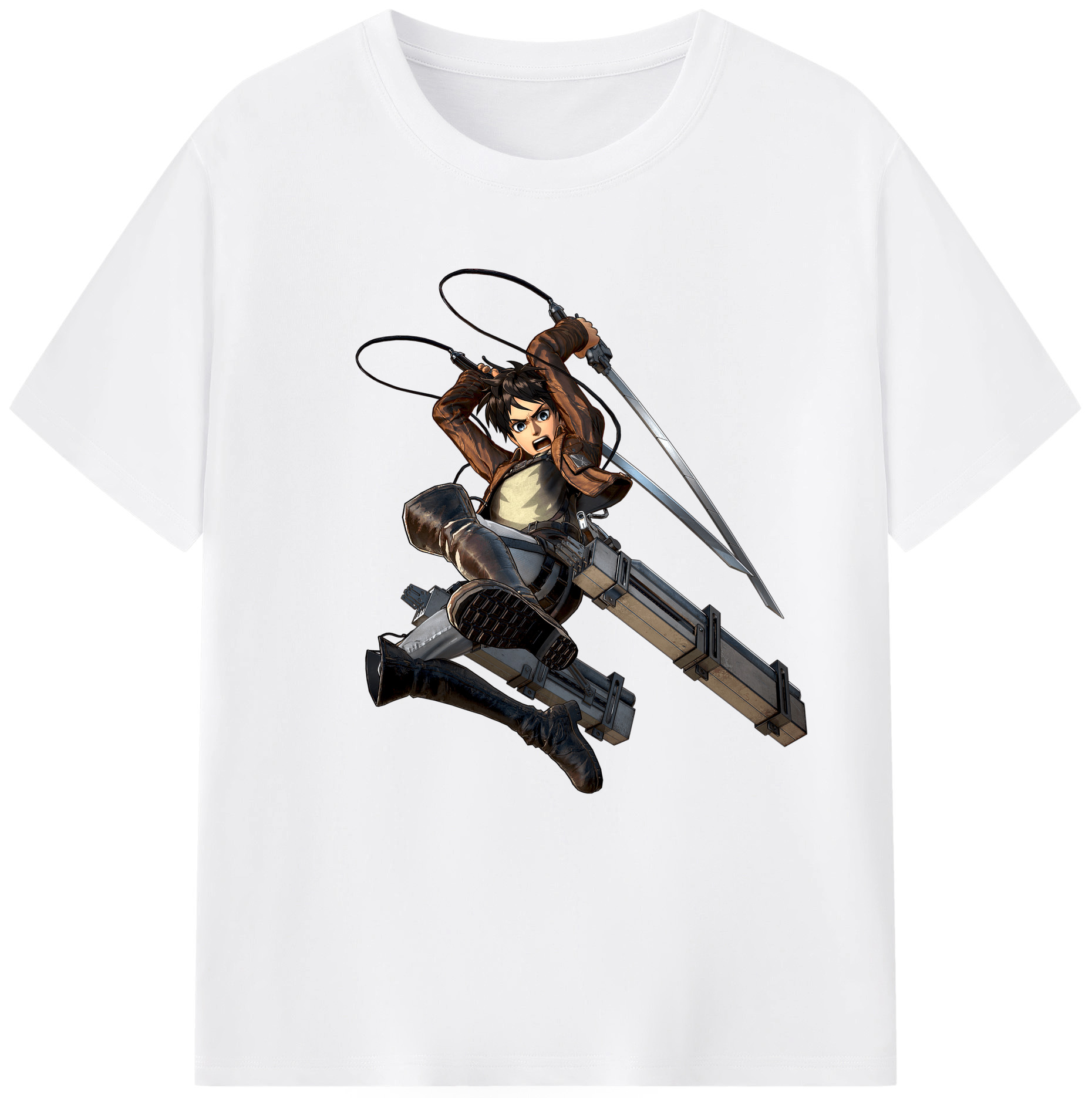 （画像用） 進撃の巨人 エレン･イェーガー Attack on Titan Eren Jäger 綿100％半袖Tシャツ（フロントプリント）