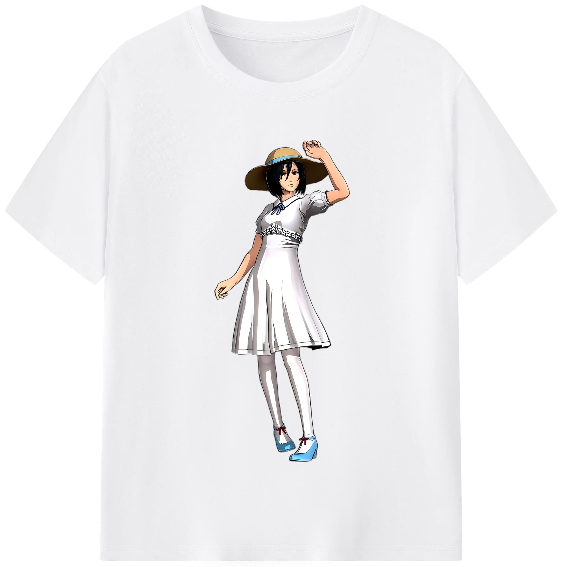 （画像用） 進撃の巨人 ミカサ·アッカーマン Attack on Titan Mikasa Ackerman 綿100％半袖Tシャツ（フロントプリント）