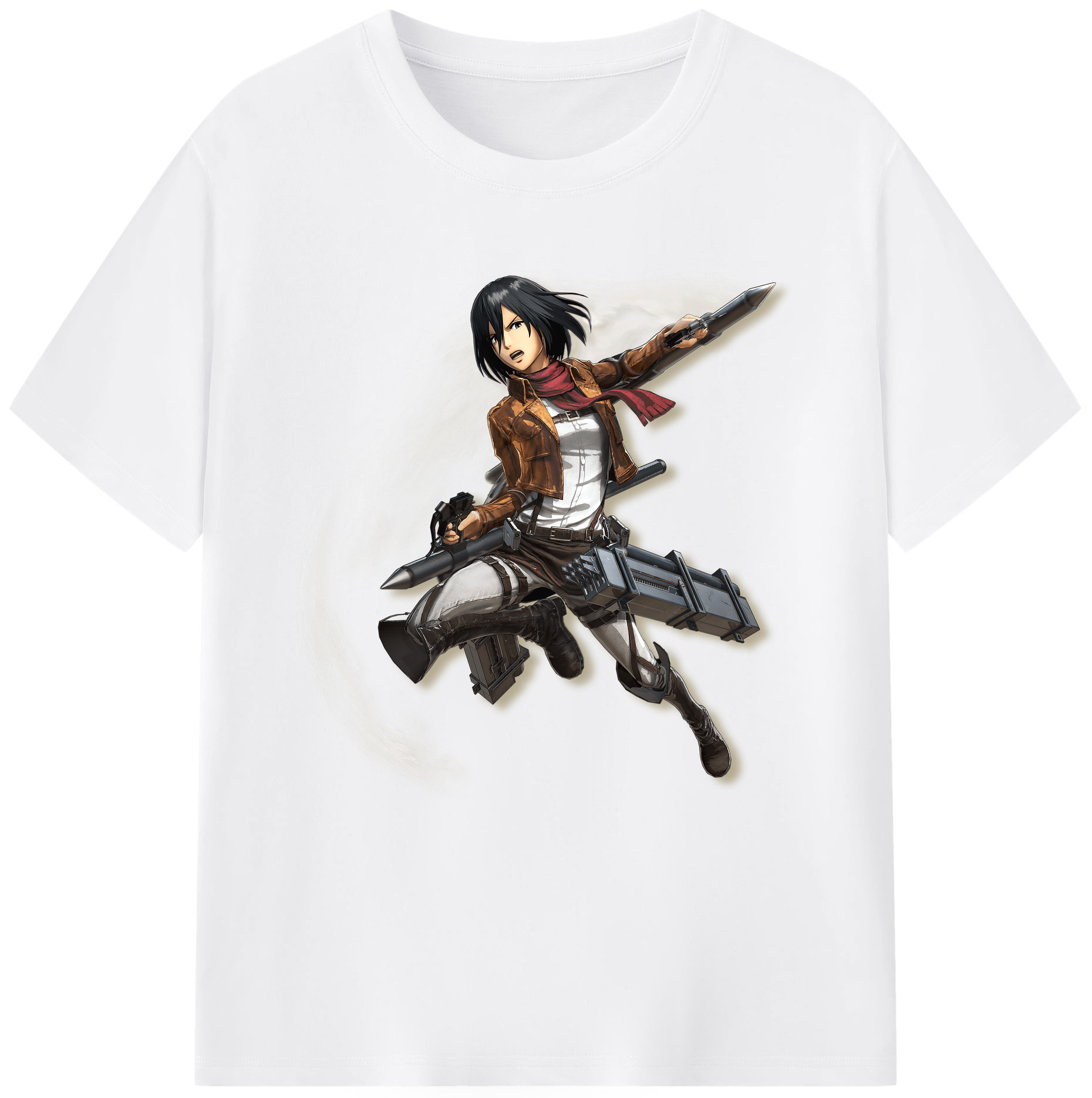 （画像用） 進撃の巨人 ミカサ·アッカーマン Attack on Titan Mikasa Ackerman 綿100％半袖Tシャツ（フロントプリント）
