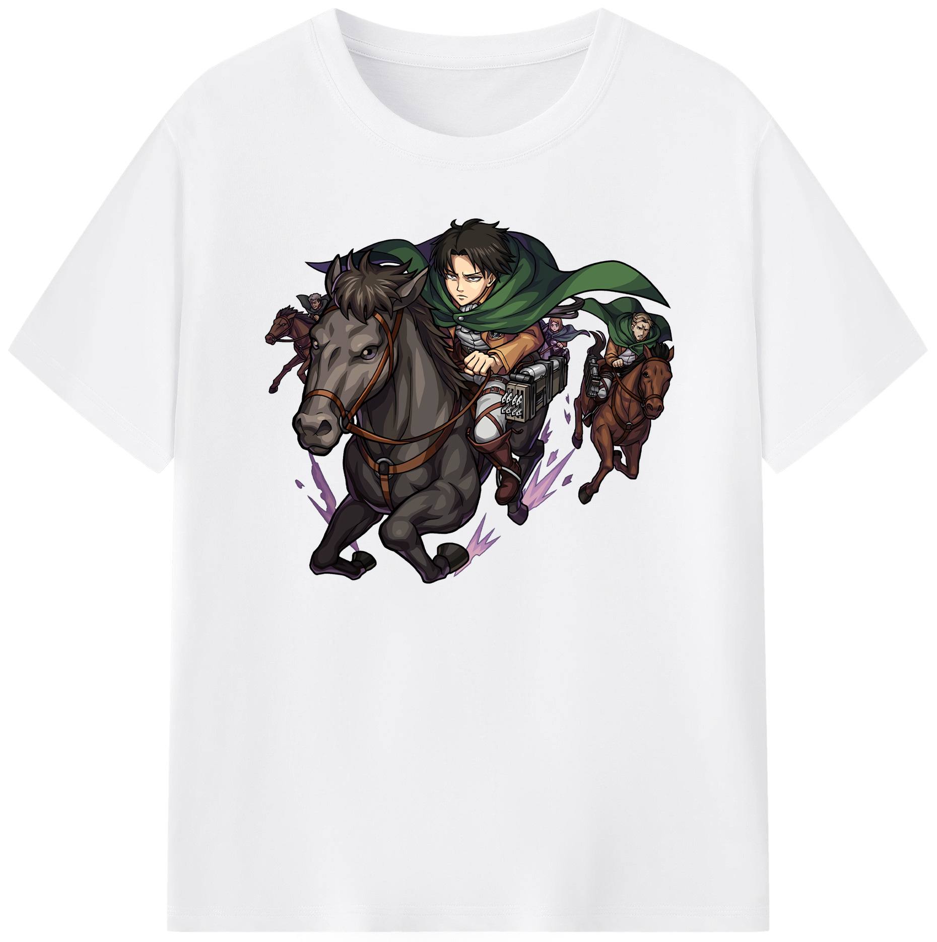 （画像用） 進撃の巨人 リヴァイ·アッカーマン Attack on Titan Levi Ackerman 綿100％半袖Tシャツ（フロントプリント）