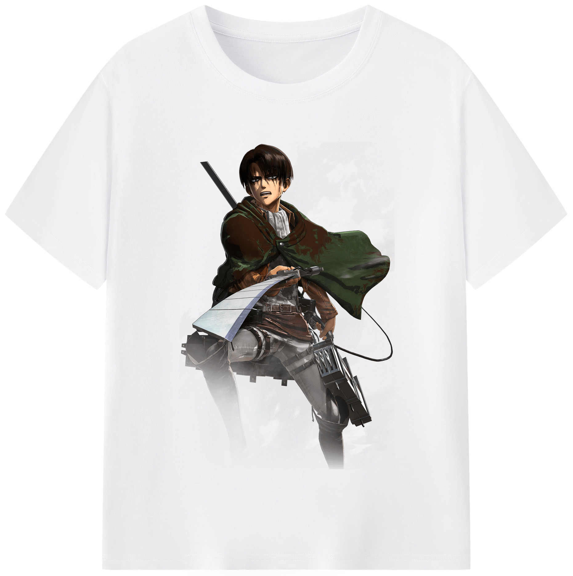（画像用） 進撃の巨人 リヴァイ·アッカーマン Attack on Titan Levi Ackerman 綿100％半袖Tシャツ（フロントプリント）