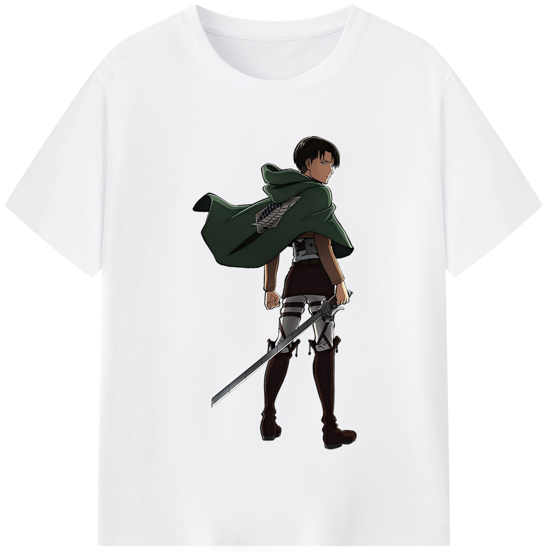 （画像用） 進撃の巨人 リヴァイ·アッカーマン Attack on Titan Levi Ackerman 綿100％半袖Tシャツ（フロントプリント）