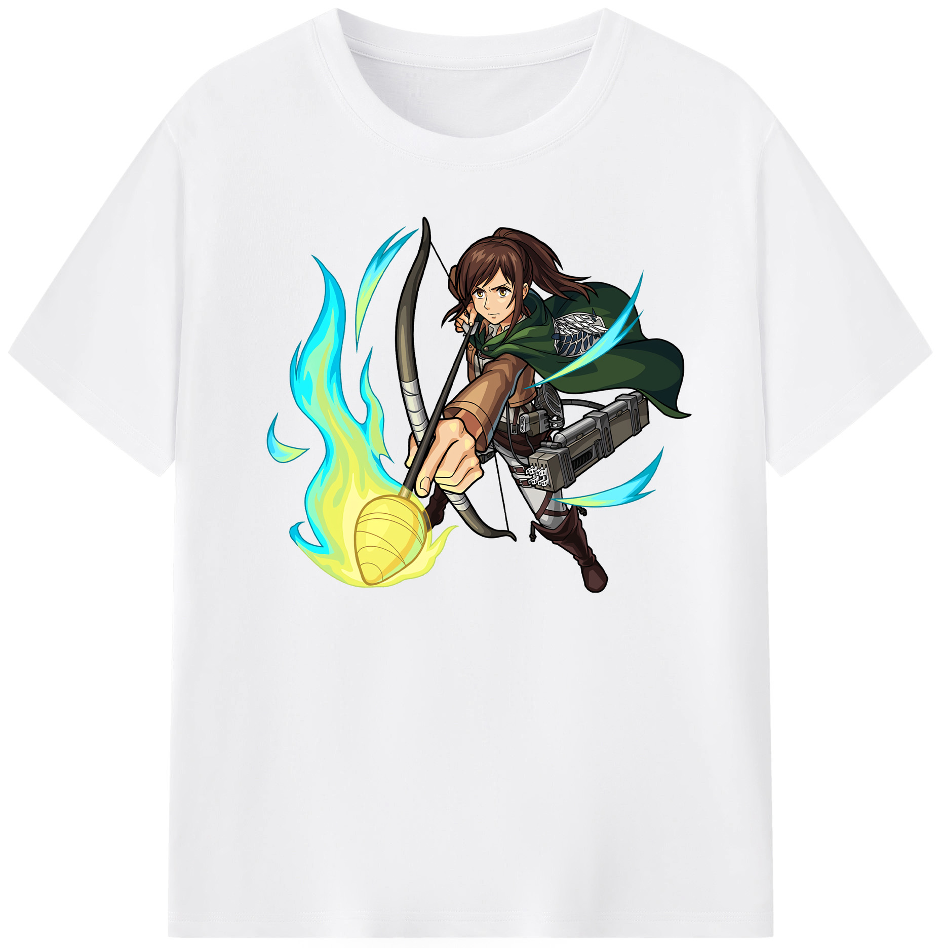 （画像用） 進撃の巨人 サシャ·ブラウス Attack on Titan Sasha Blaus 綿100％半袖Tシャツ（フロントプリント）