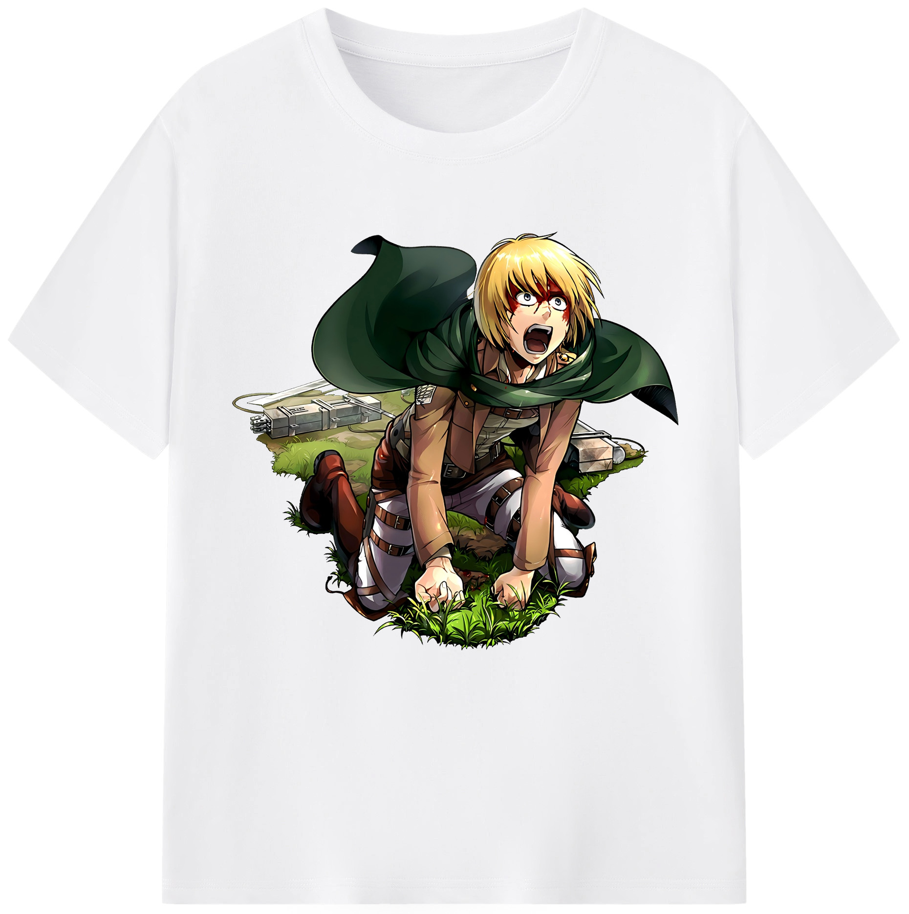 （画像用） 進撃の巨人 アルミン·アルレルト Attack on Titan Armin Arlert 綿100％半袖Tシャツ（フロントプリント）