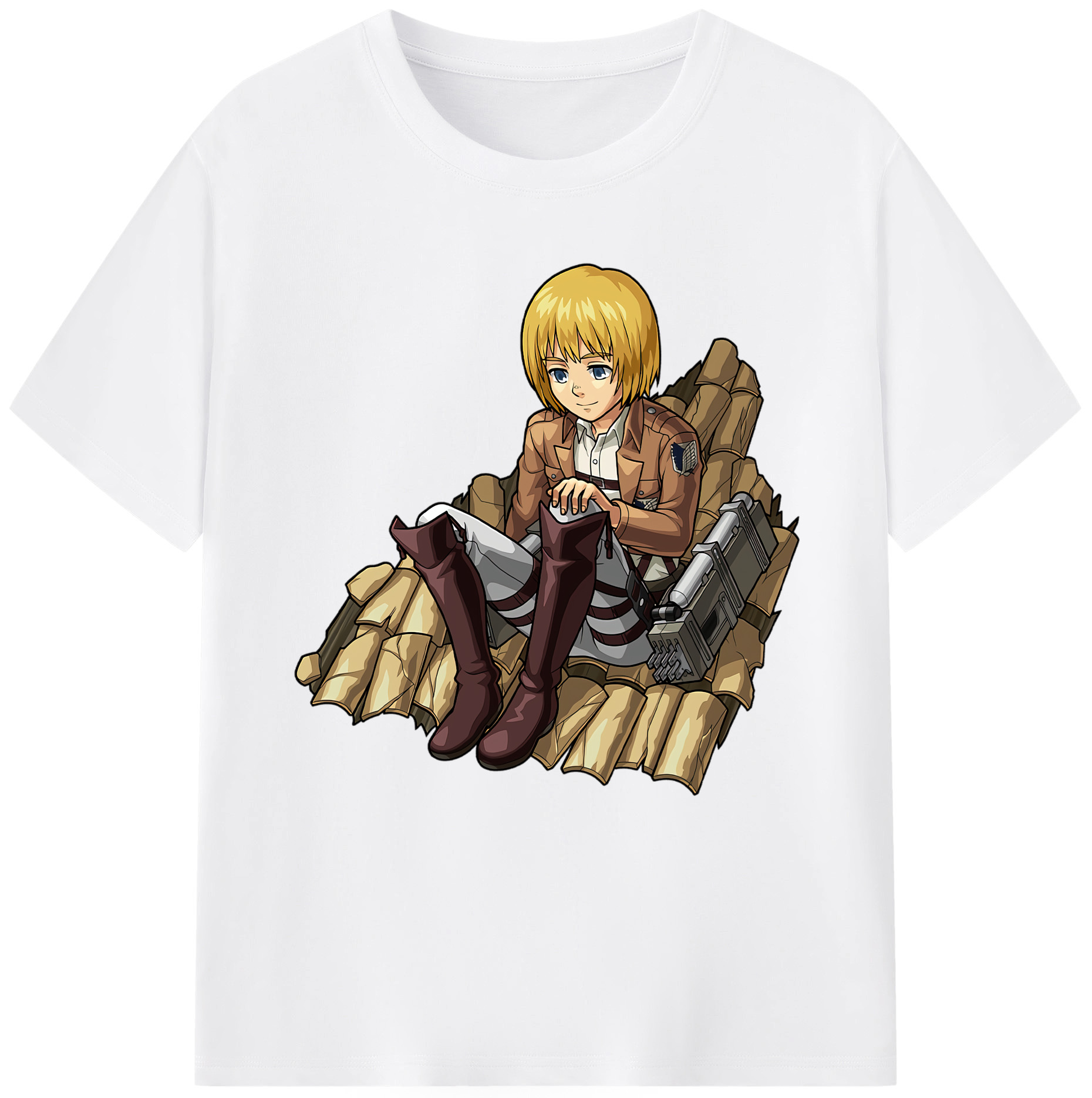 （画像用） 進撃の巨人 アルミン·アルレルト Attack on Titan Armin Arlert 綿100％半袖Tシャツ（フロントプリント）