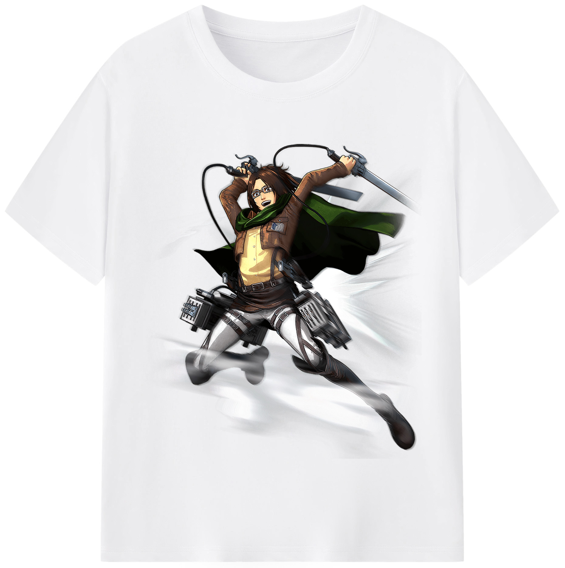 （画像用） 進撃の巨人 ハンジ·ゾエ Attack on Titan Hanji Zoe 綿100％半袖Tシャツ（フロントプリント）