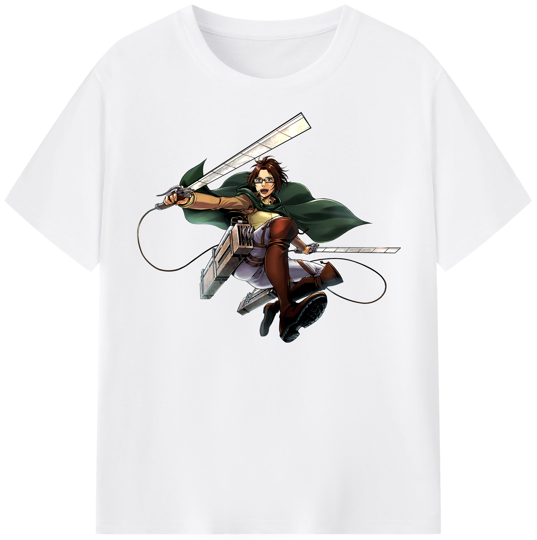 （画像用） 進撃の巨人 ハンジ·ゾエ Attack on Titan Hanji Zoe 綿100％半袖Tシャツ（フロントプリント）