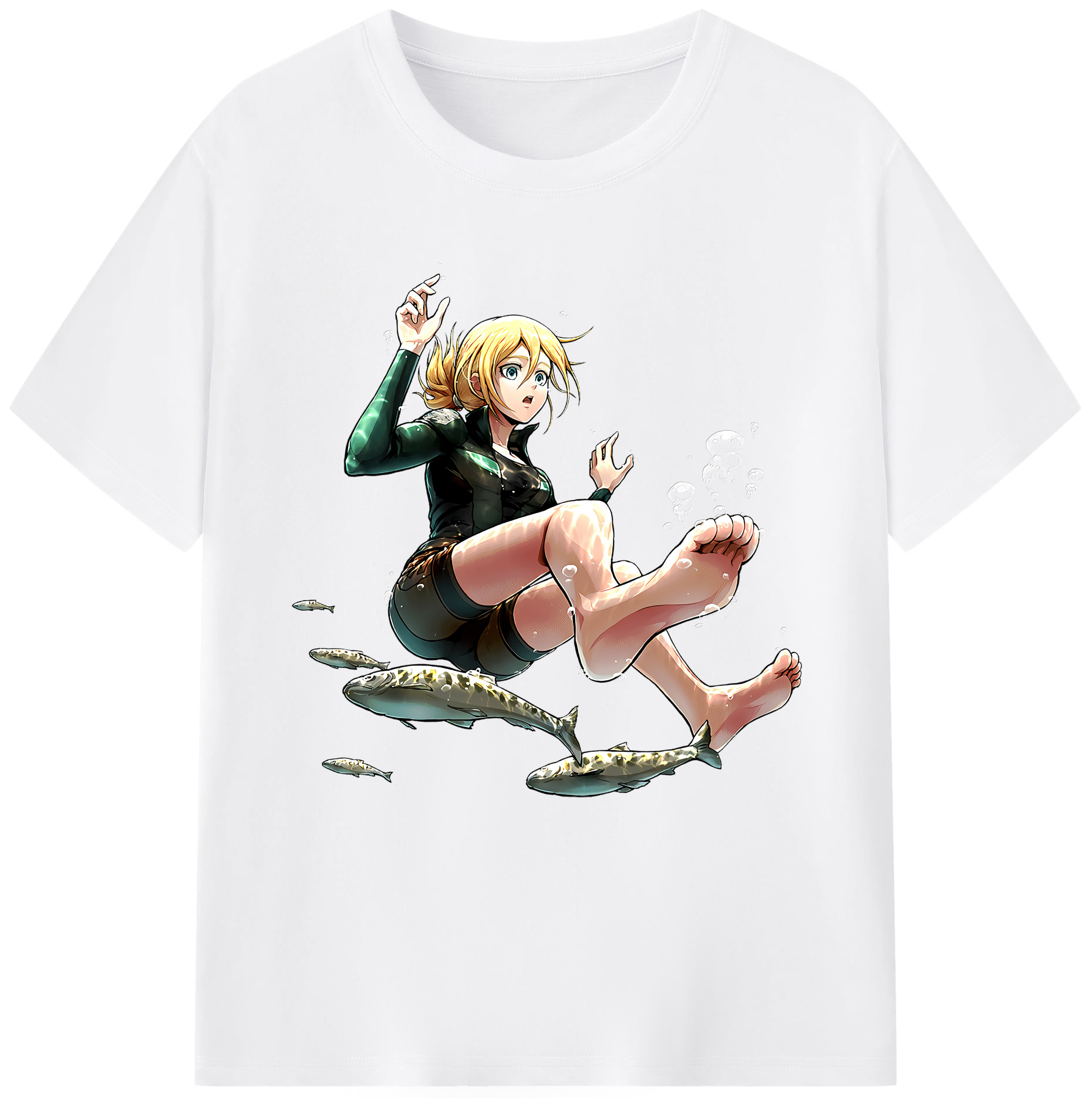 （画像用） 進撃の巨人 クリスタ·レンズ Attack on Titan Christa Lenz 綿100％半袖Tシャツ（フロントプリント）