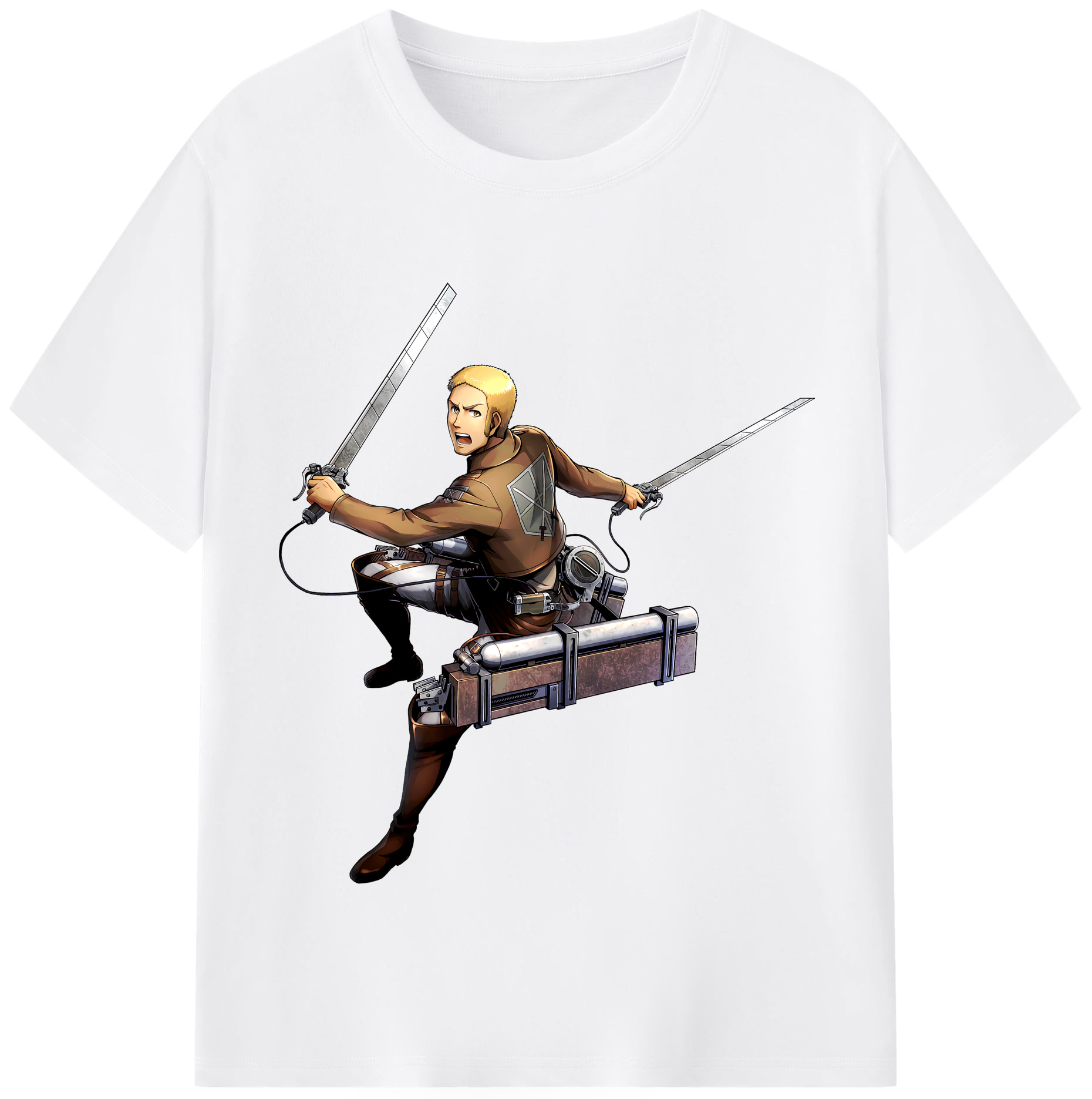 （画像用） 進撃の巨人 ライナー・ブラウン Attack on Titan Reiner Braun 綿100％半袖Tシャツ（フロントプリント）