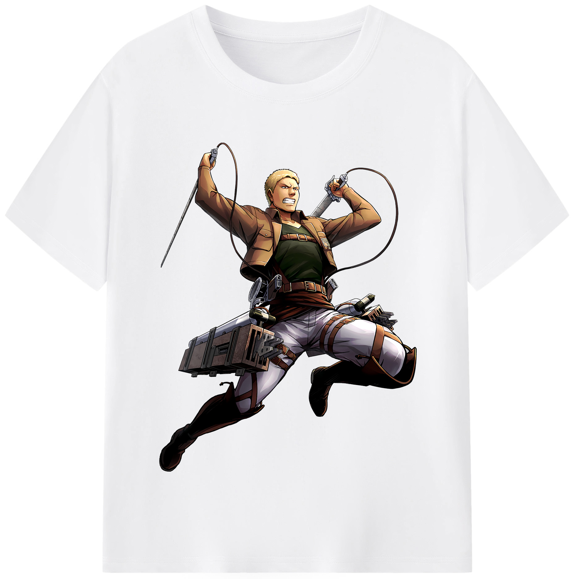 （画像用） 進撃の巨人 ライナー・ブラウン Attack on Titan Reiner Braun 綿100％半袖Tシャツ（フロントプリント）