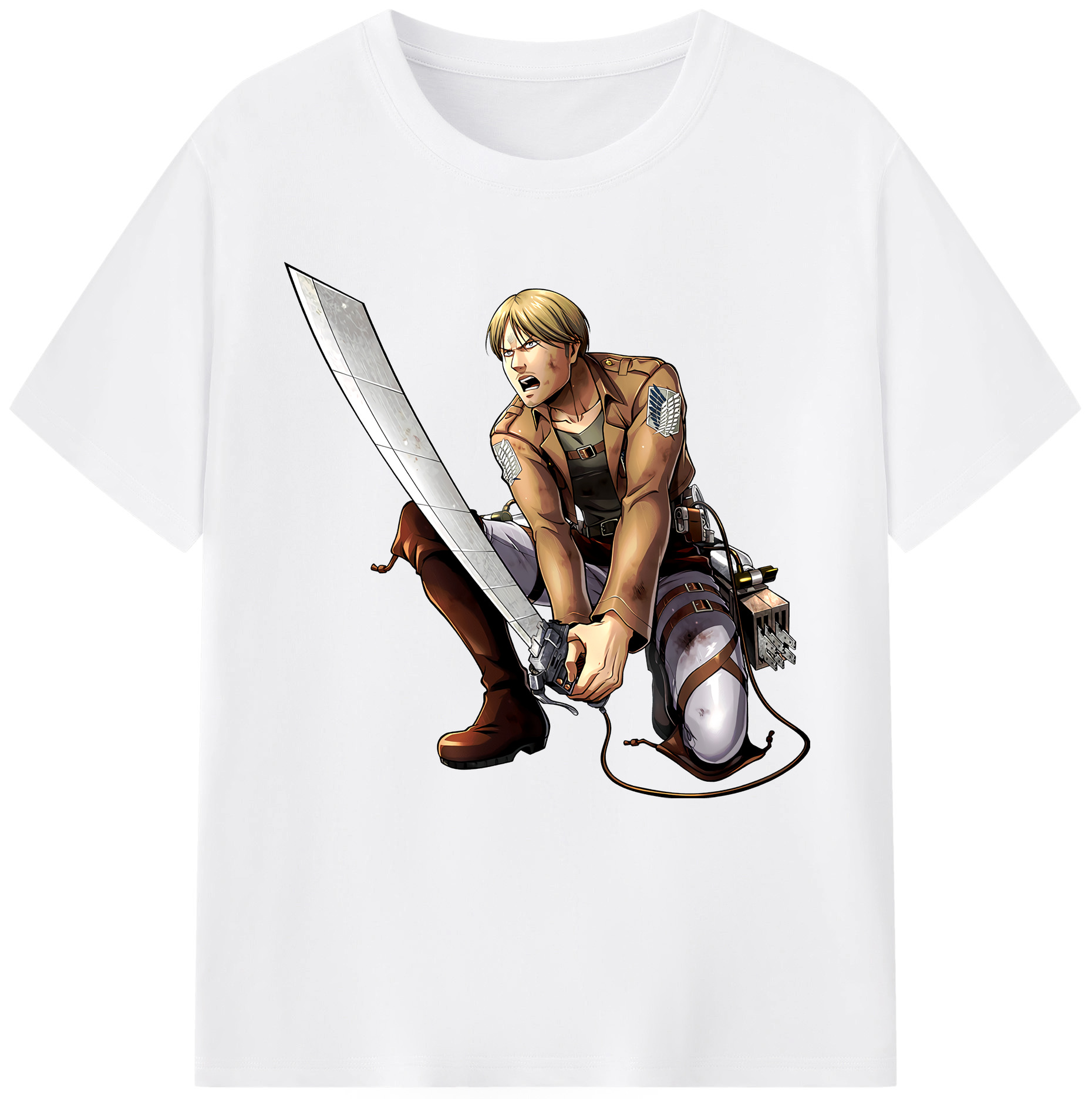 （画像用） 進撃の巨人 ミケ·ザカリアス Attack on Titan Mike Zakarius 綿100％半袖Tシャツ（フロントプリント）