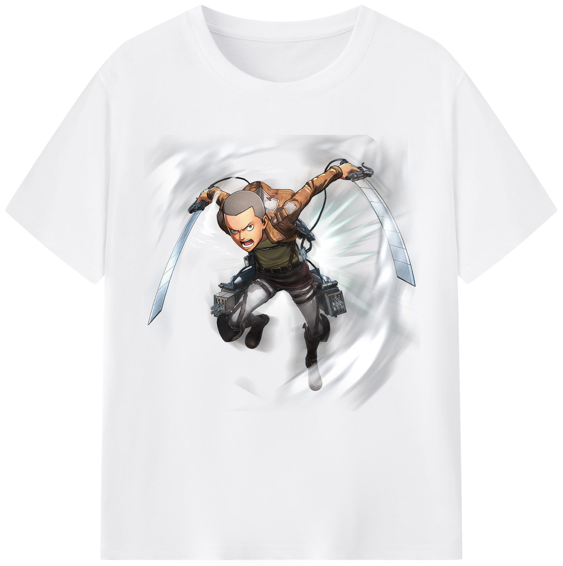 （画像用） 進撃の巨人 コニー·スプリンガー Attack on Titan Connie Springer 綿100％半袖Tシャツ（フロントプリント）