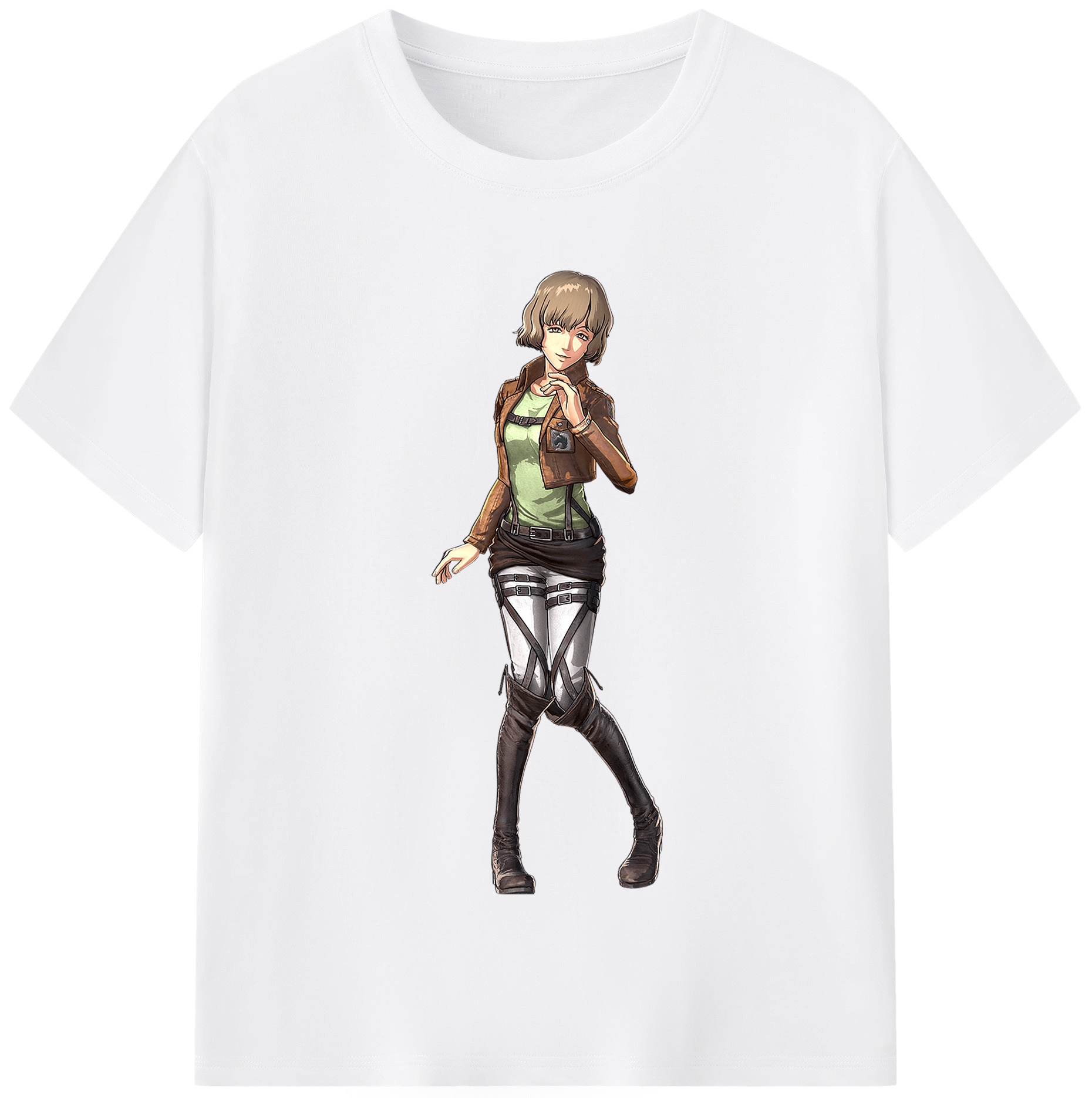 （画像用） 進撃の巨人 ヒツチ Attack on Titan Hitch 綿100％半袖Tシャツ（フロントプリント）