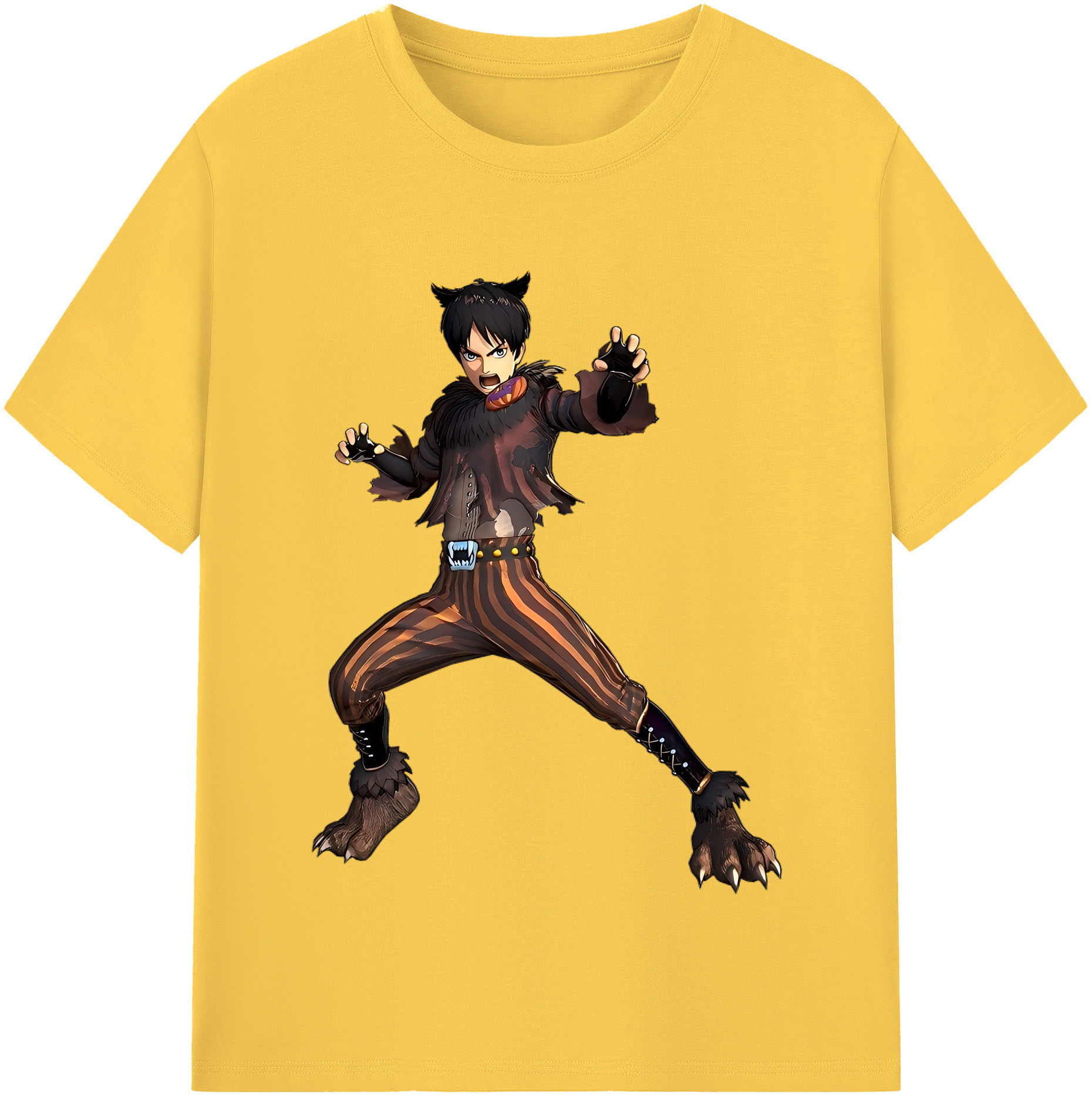 （画像用） 進撃の巨人 エレン･イェーガー Attack on Titan Eren Jäger 綿100％半袖Tシャツ（フロントプリント）