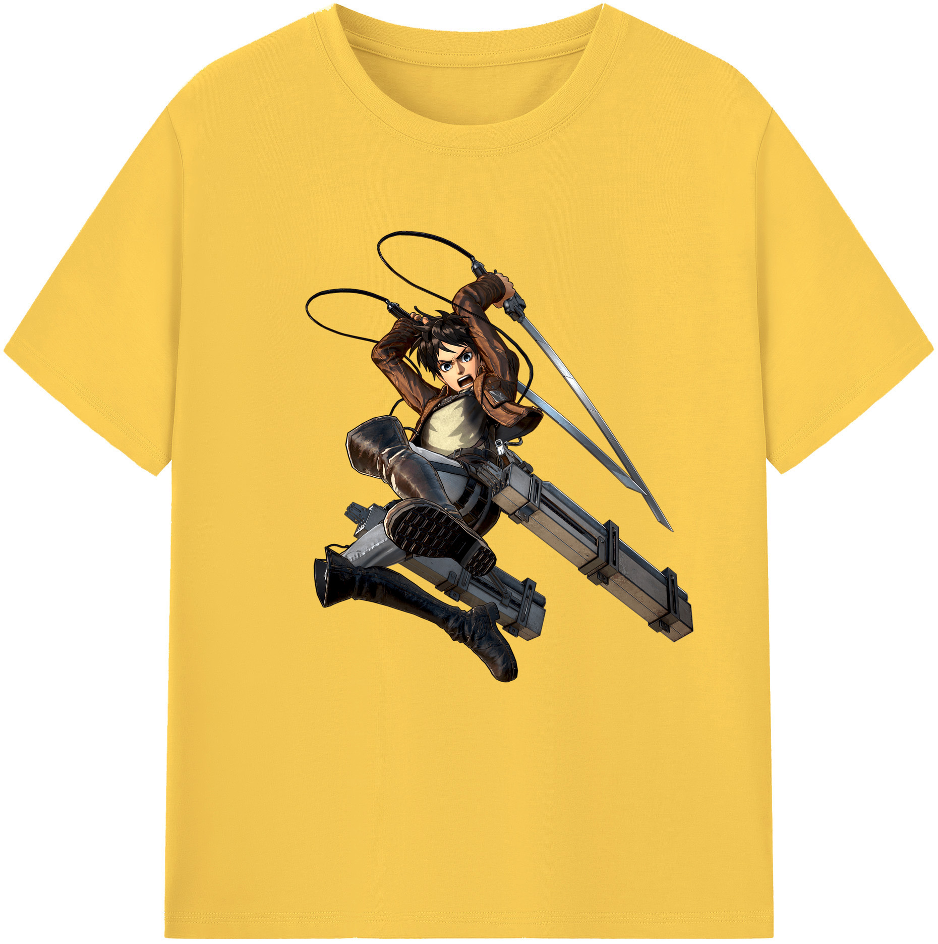 （画像用） 進撃の巨人 エレン･イェーガー Attack on Titan Eren Jäger 綿100％半袖Tシャツ（フロントプリント）