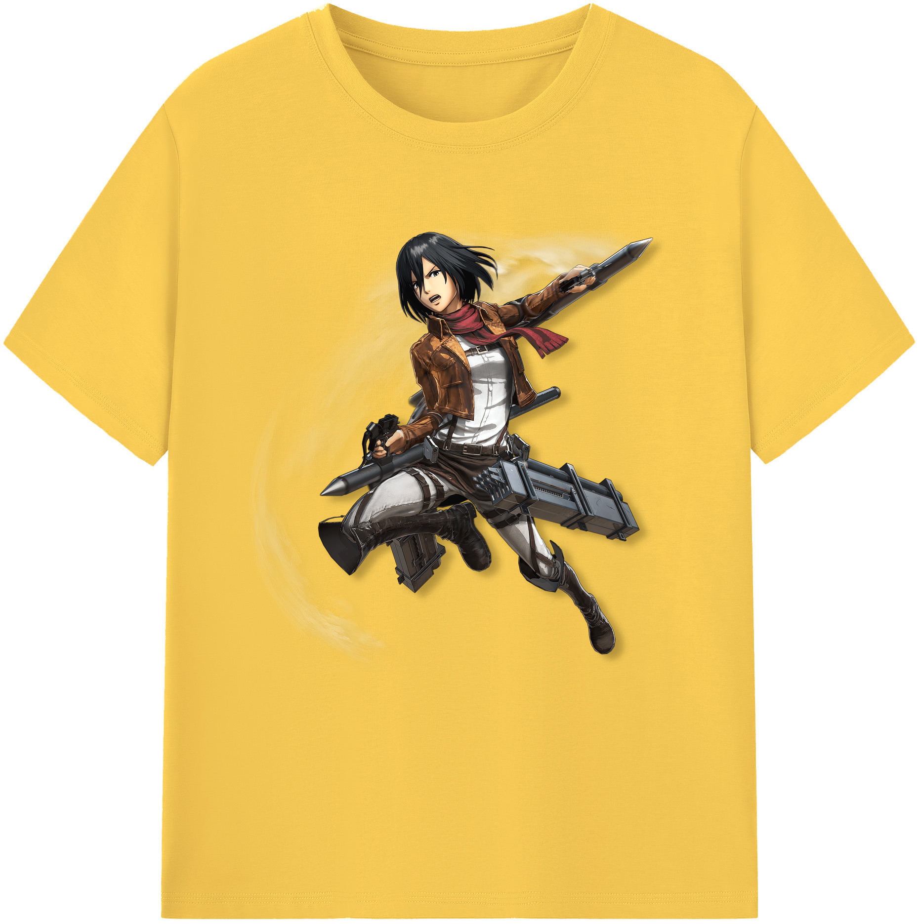 （画像用） 進撃の巨人 ミカサ·アッカーマン Attack on Titan Mikasa Ackerman 綿100％半袖Tシャツ（フロントプリント）