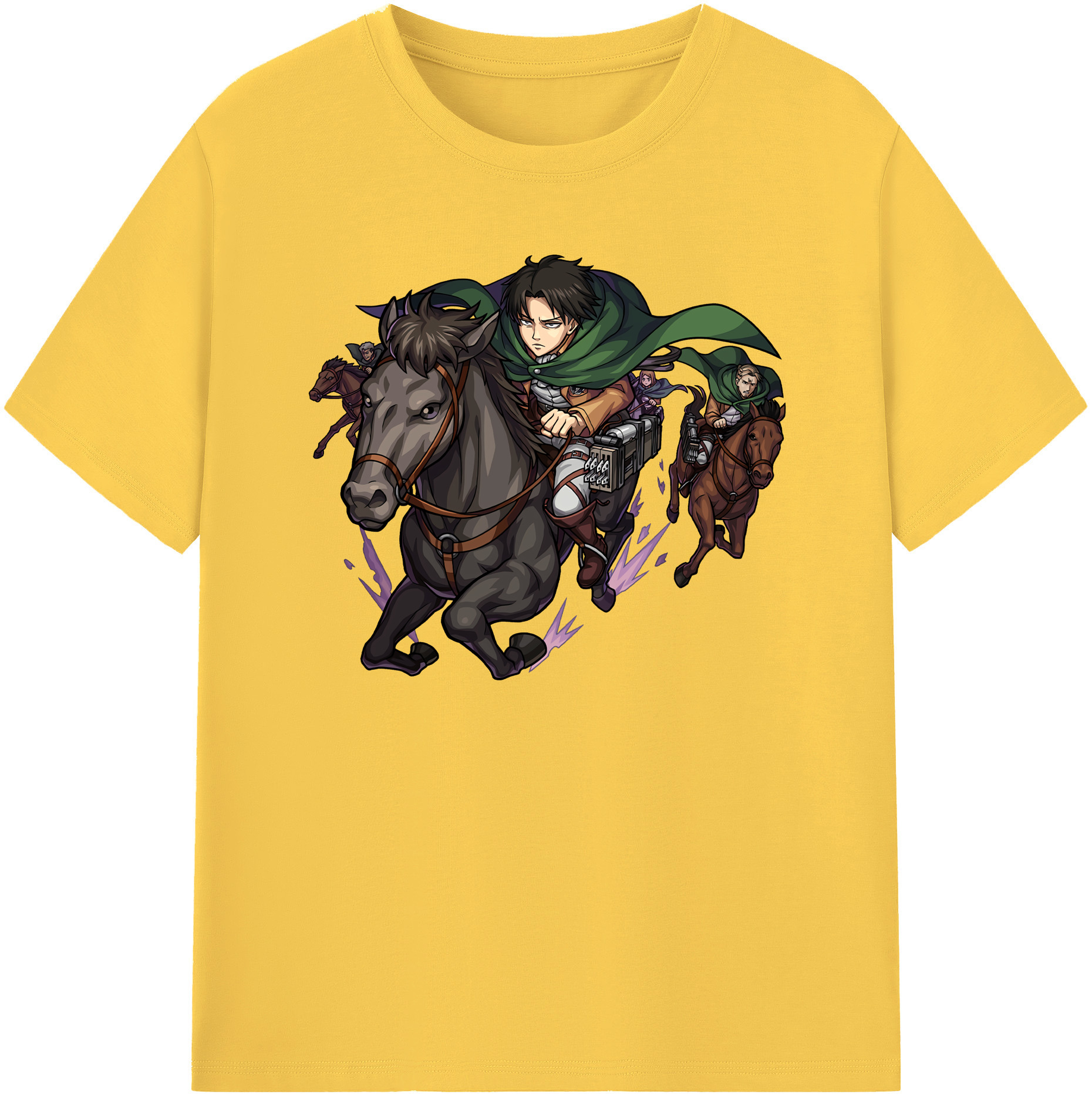 （画像用） 進撃の巨人 リヴァイ·アッカーマン Attack on Titan Levi Ackerman 綿100％半袖Tシャツ（フロントプリント）
