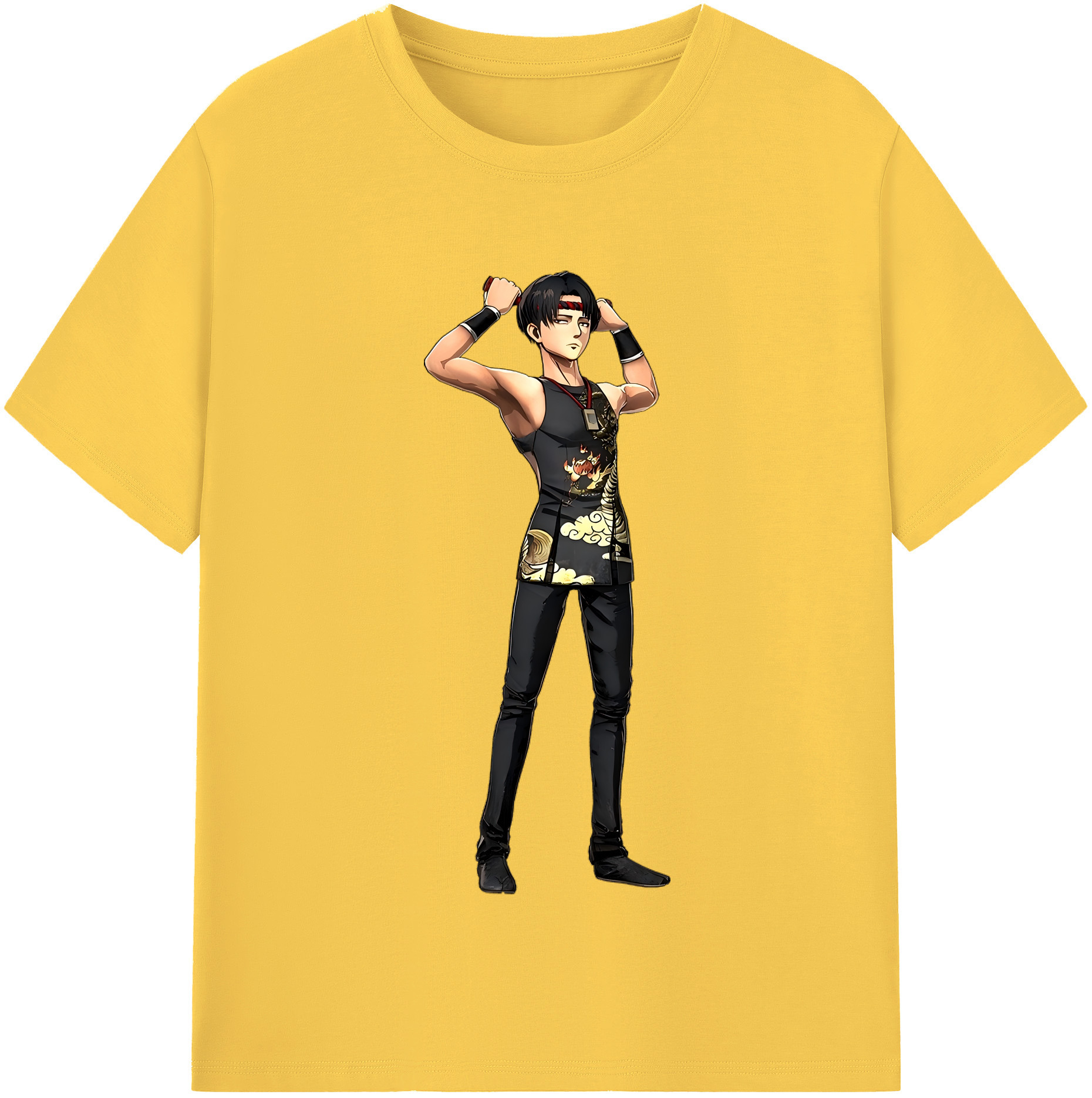 （画像用） 進撃の巨人 リヴァイ·アッカーマン Attack on Titan Levi Ackerman 綿100％半袖Tシャツ（フロントプリント）