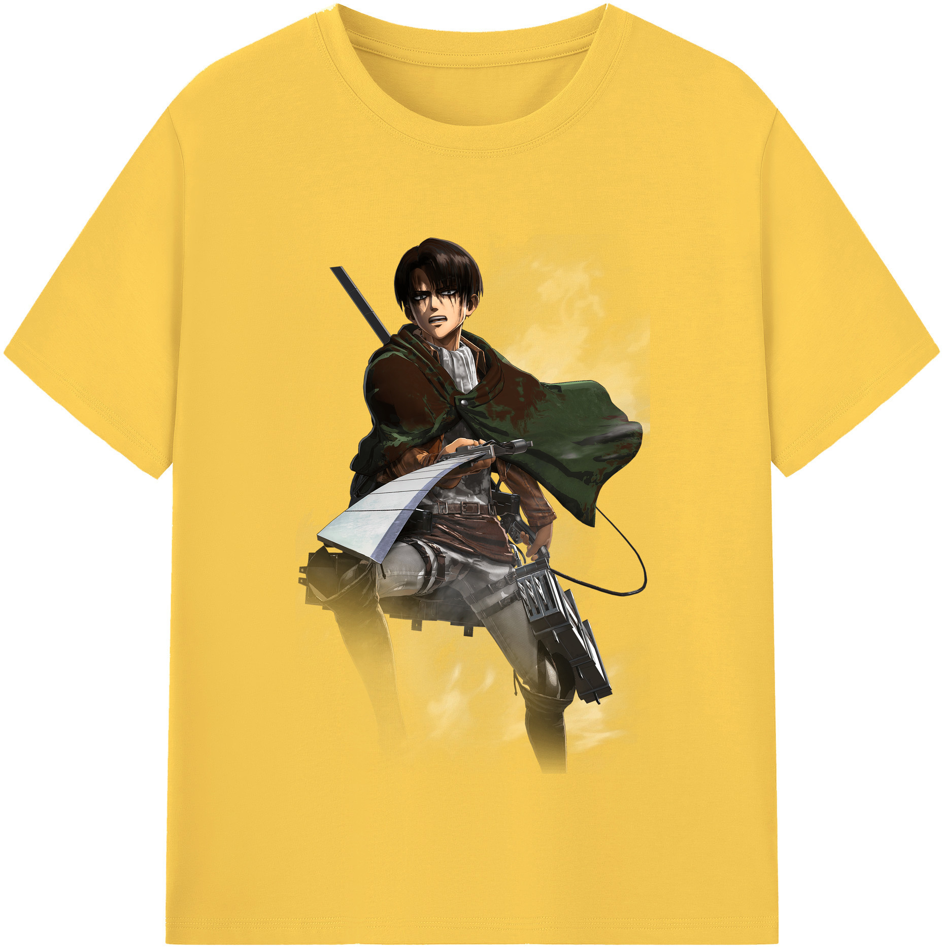 （画像用） 進撃の巨人 リヴァイ·アッカーマン Attack on Titan Levi Ackerman 綿100％半袖Tシャツ（フロントプリント）