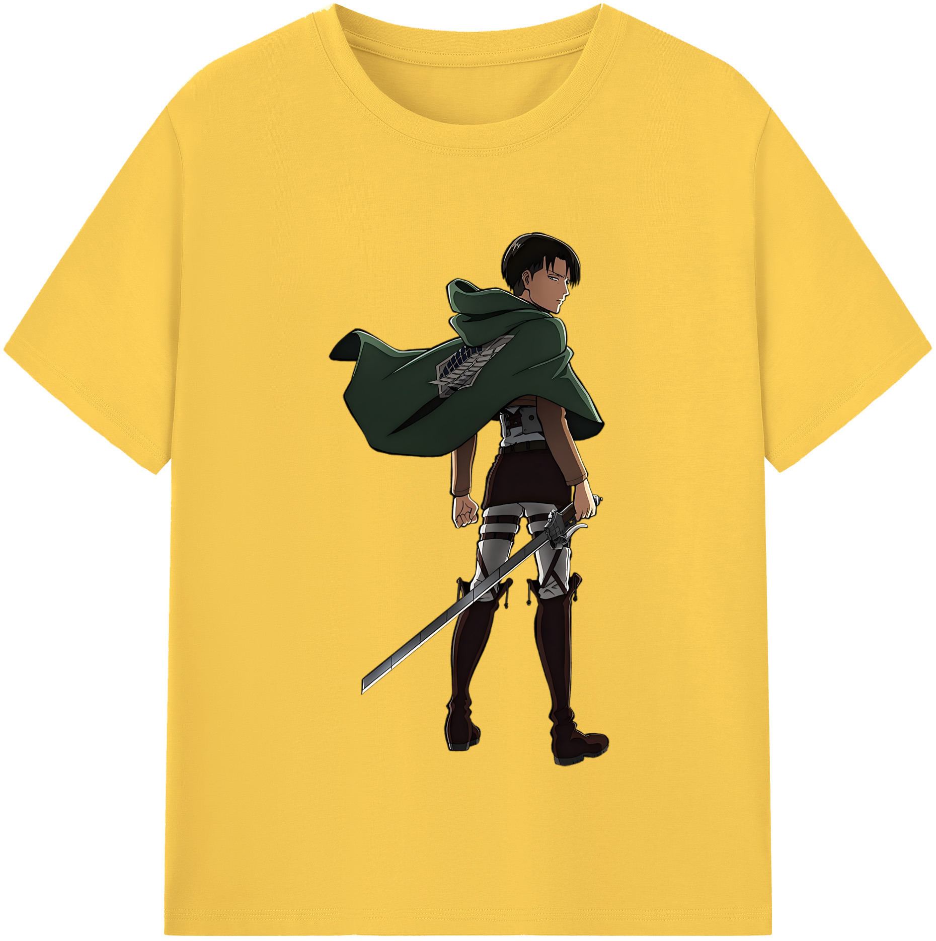 （画像用） 進撃の巨人 リヴァイ·アッカーマン Attack on Titan Levi Ackerman 綿100％半袖Tシャツ（フロントプリント）