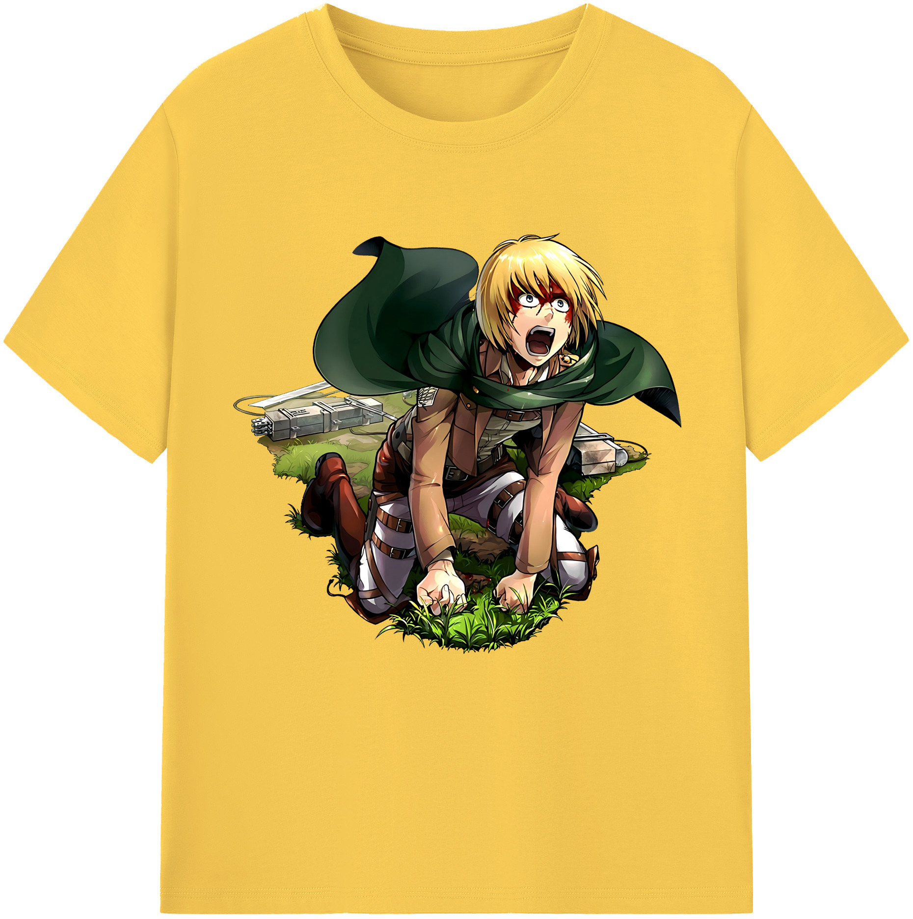 （画像用） 進撃の巨人 アルミン·アルレルト Attack on Titan Armin Arlert 綿100％半袖Tシャツ（フロントプリント）