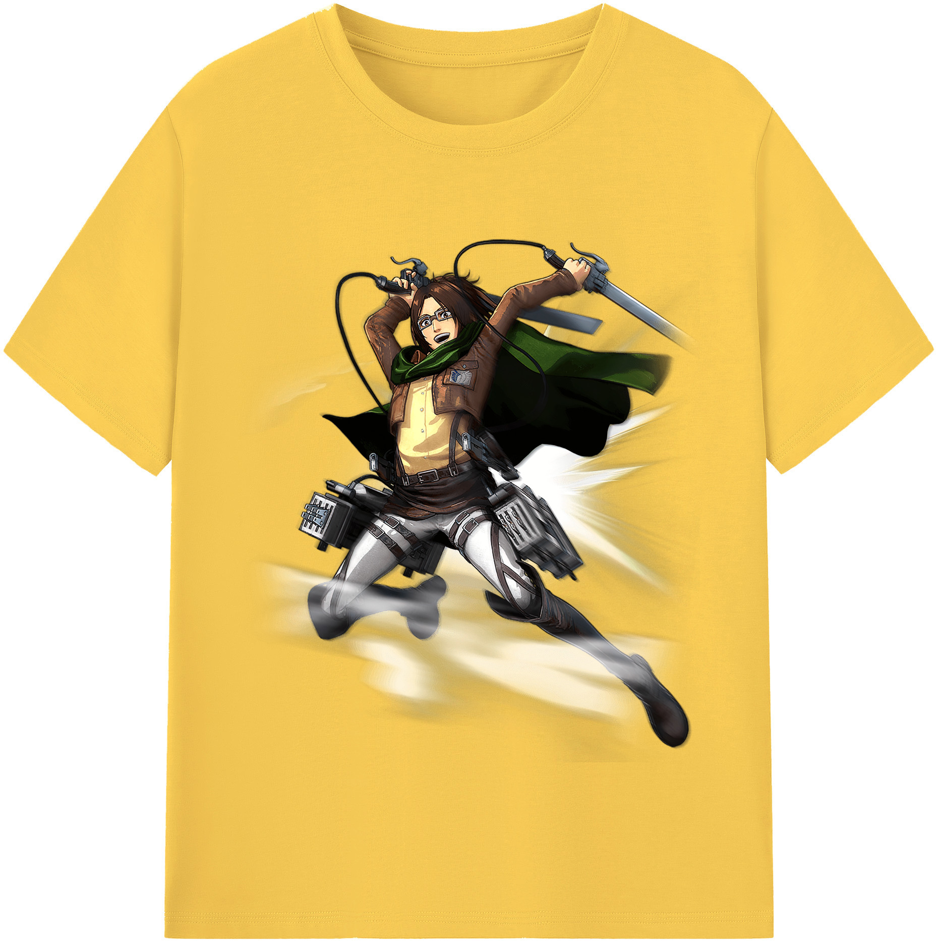 （画像用） 進撃の巨人 ハンジ·ゾエ Attack on Titan Hanji Zoe 綿100％半袖Tシャツ（フロントプリント）