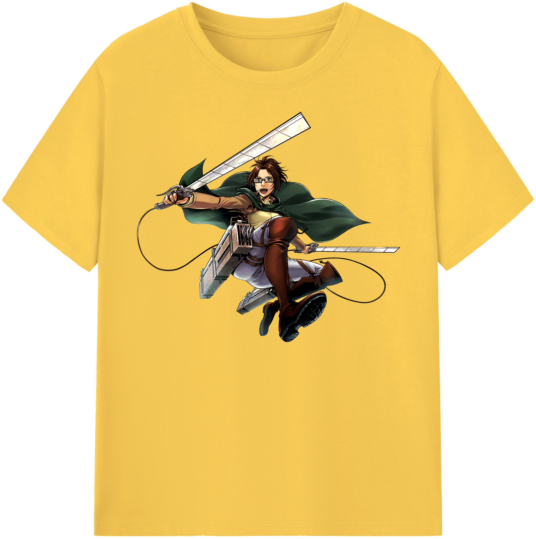 （画像用） 進撃の巨人 ハンジ·ゾエ Attack on Titan Hanji Zoe 綿100％半袖Tシャツ（フロントプリント）