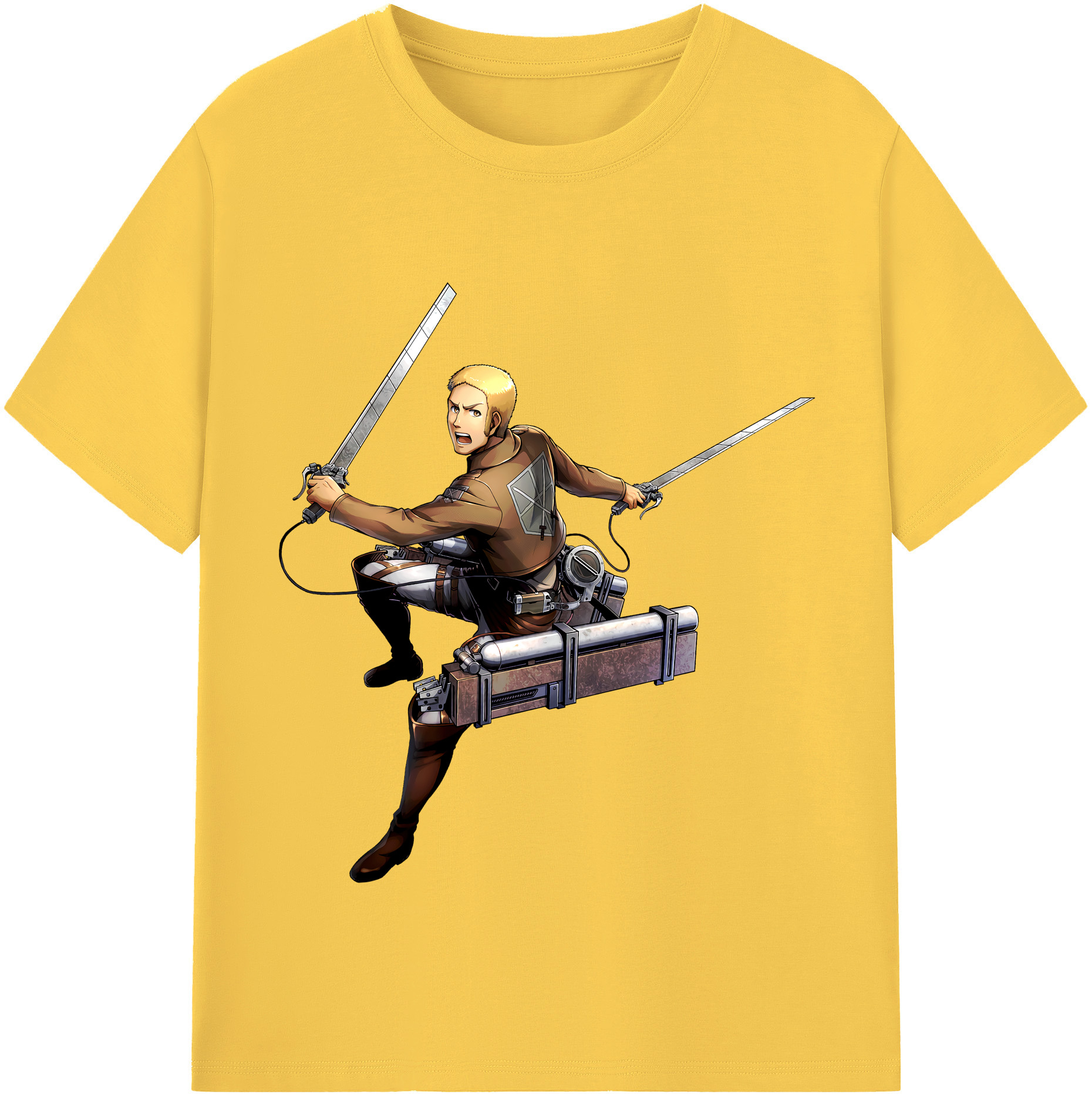 （画像用） 進撃の巨人 ライナー・ブラウン Attack on Titan Reiner Braun 綿100％半袖Tシャツ（フロントプリント）