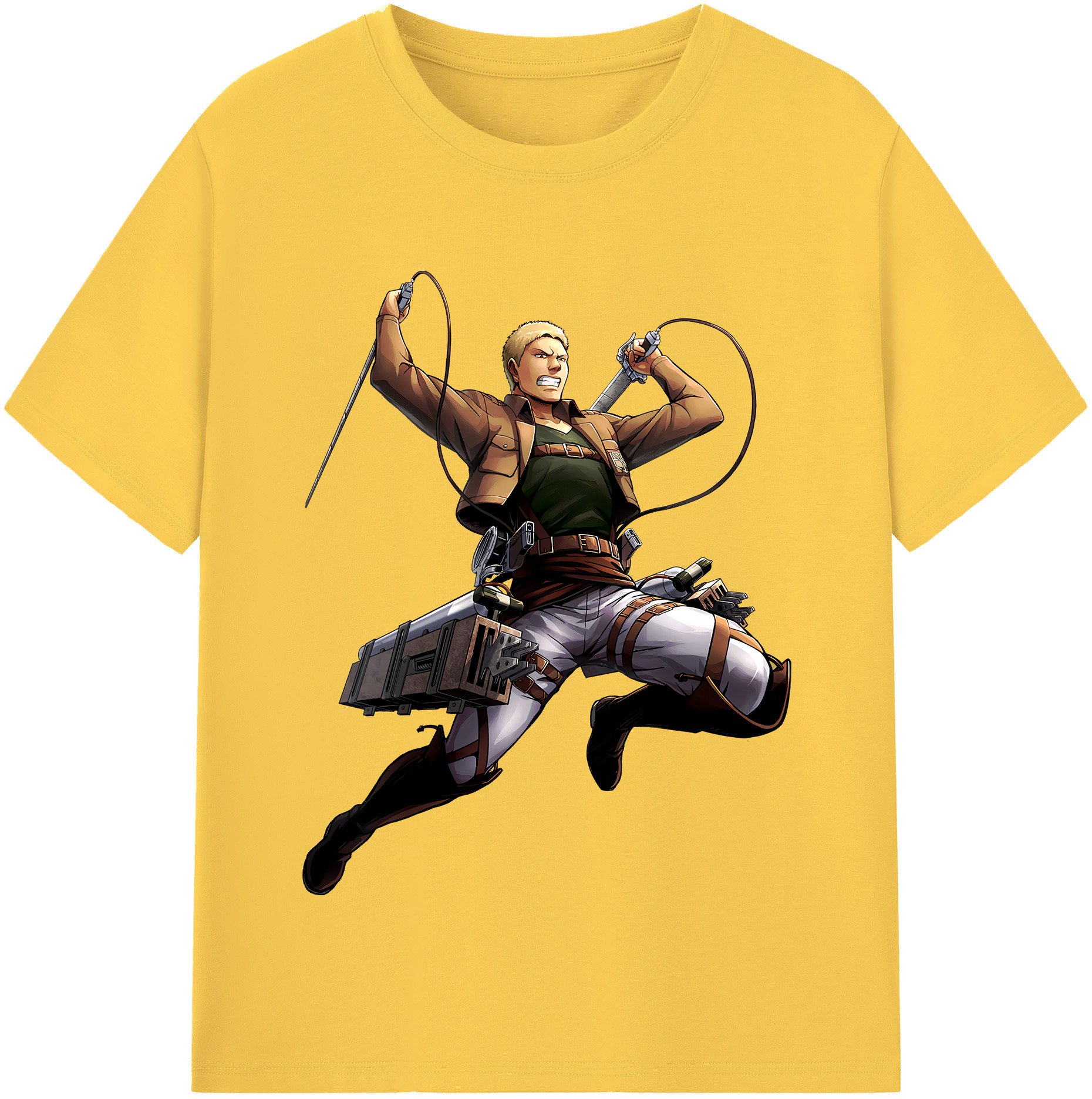 （画像用） 進撃の巨人 ライナー・ブラウン Attack on Titan Reiner Braun 綿100％半袖Tシャツ（フロントプリント）