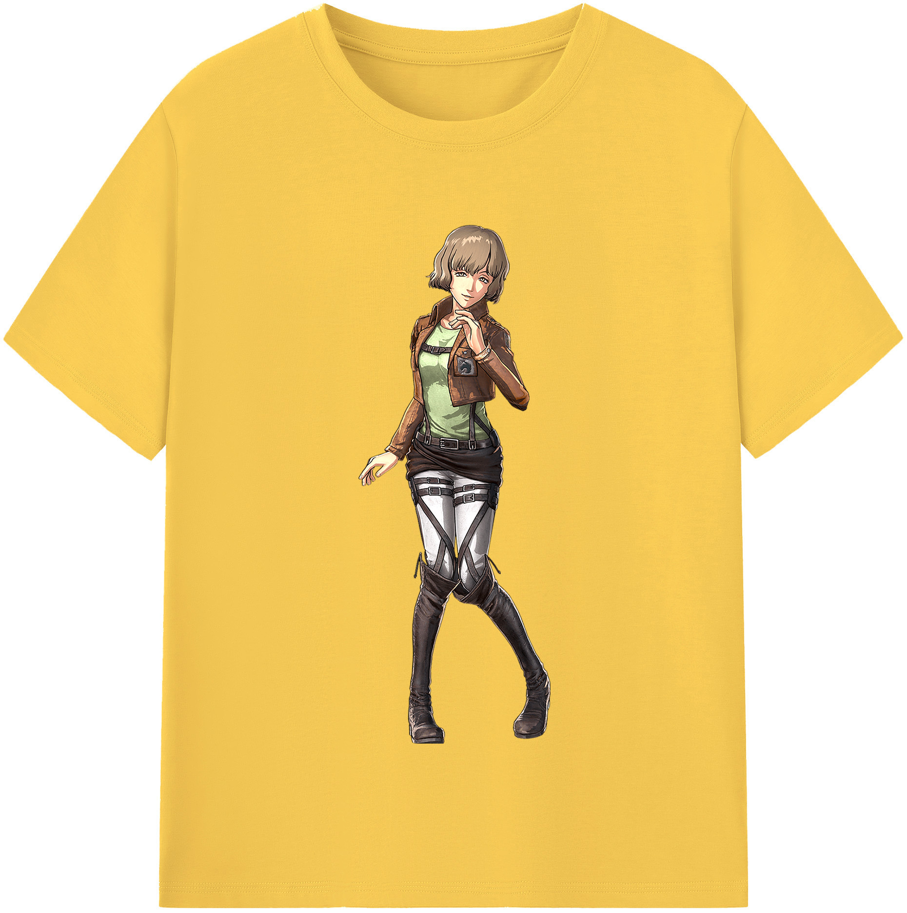 （画像用） 進撃の巨人 ヒツチ Attack on Titan Hitch 綿100％半袖Tシャツ（フロントプリント）