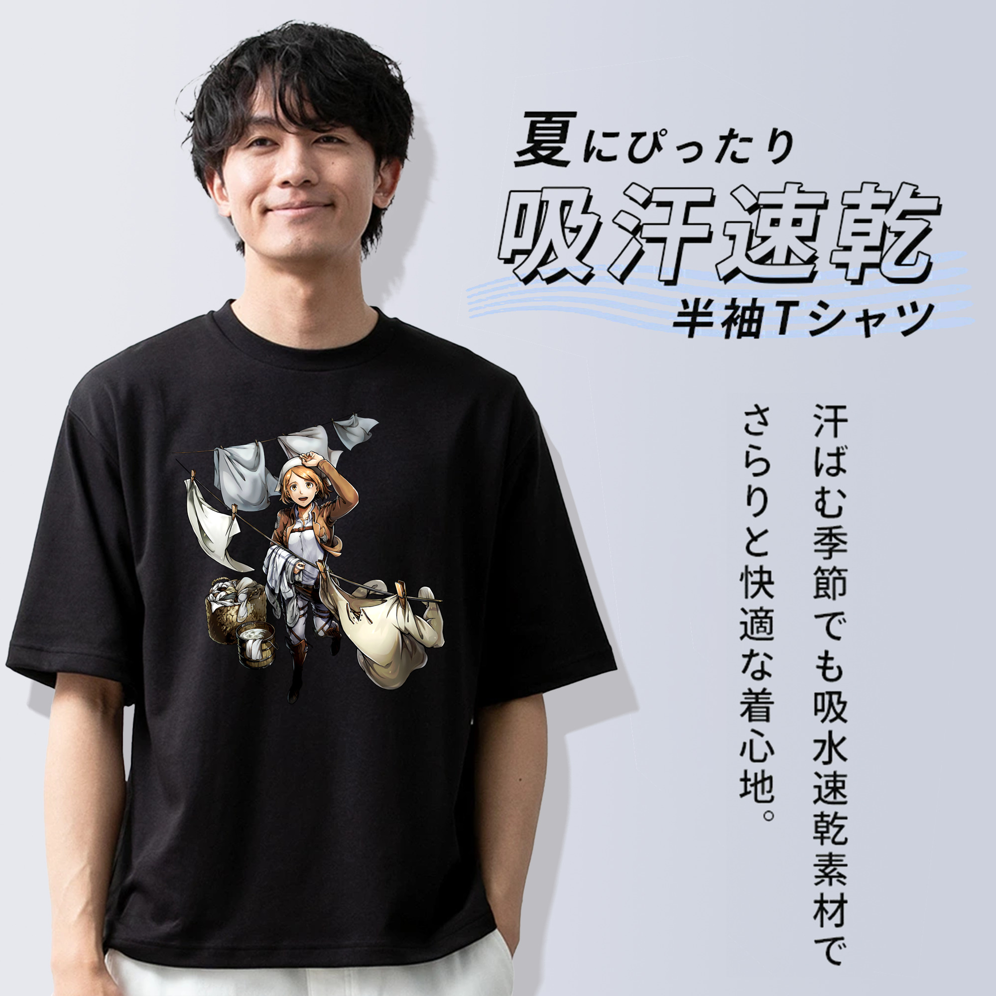 進撃の巨人 ペトラ·ラル Attack on Titan Petra Rall 綿100％半袖Tシャツ（フロントプリント）