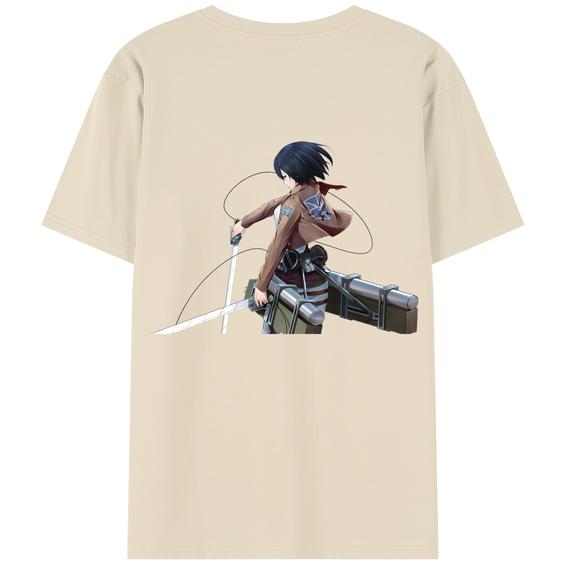 （画像用） 進撃の巨人 ミカサ·アッカーマン Attack on Titan Mikasa Ackerman 綿100％半袖Tシャツ（背面プリント）