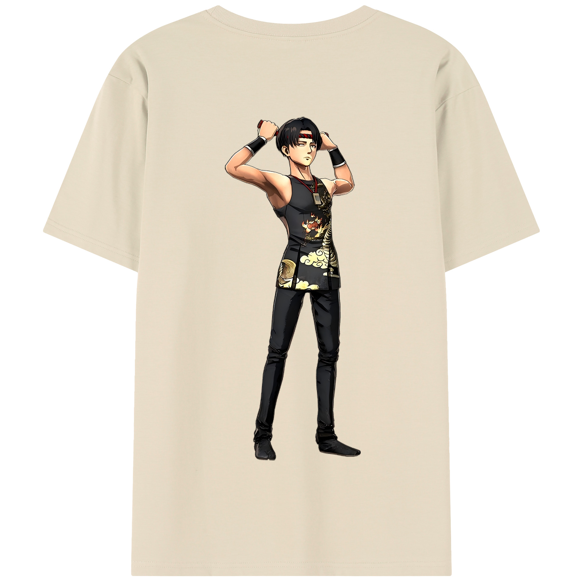 （画像用） 進撃の巨人 リヴァイ·アッカーマン Attack on Titan Levi Ackerman 綿100％半袖Tシャツ（背面プリント）