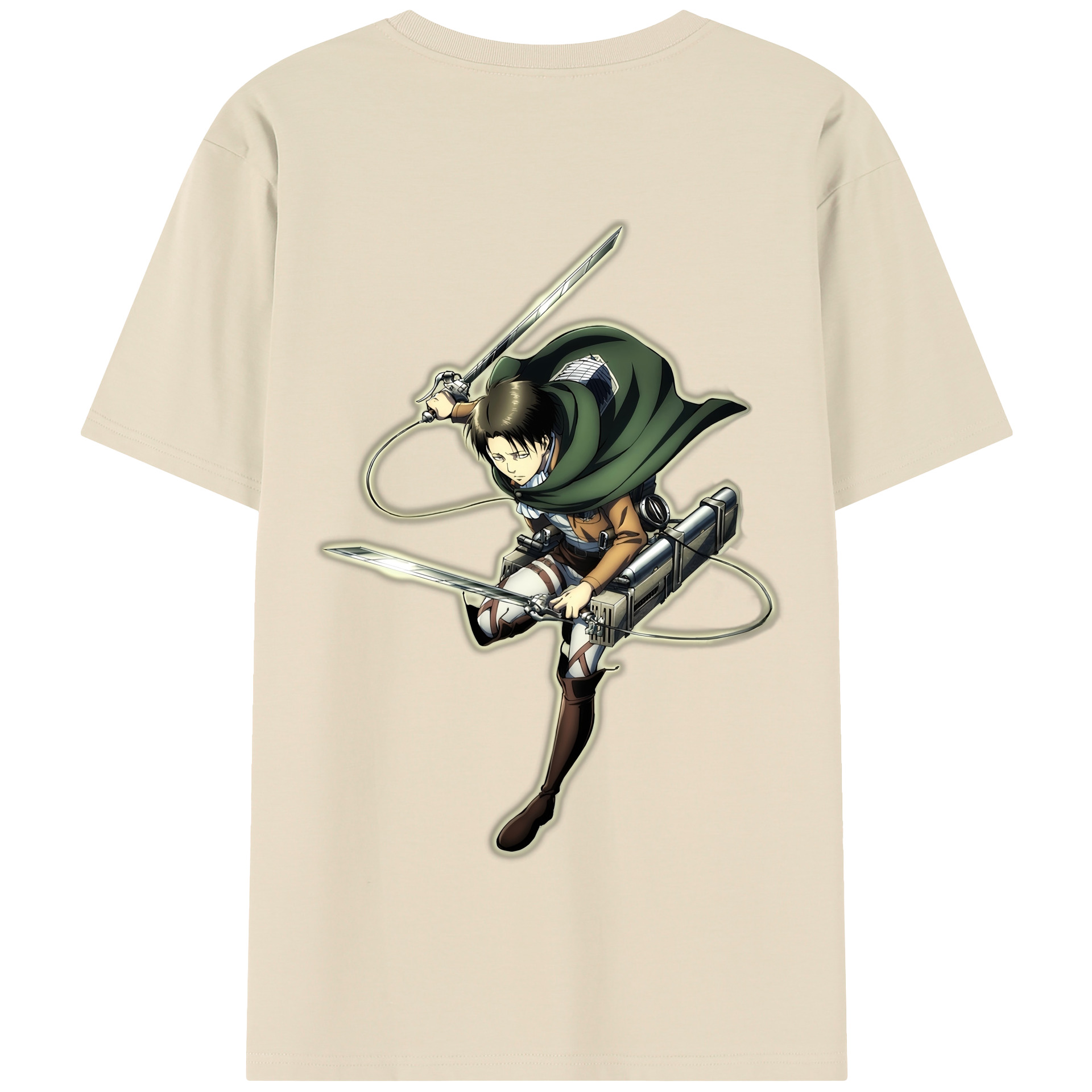 （画像用） 進撃の巨人 リヴァイ·アッカーマン Attack on Titan Levi Ackerman 綿100％半袖Tシャツ（背面プリント）